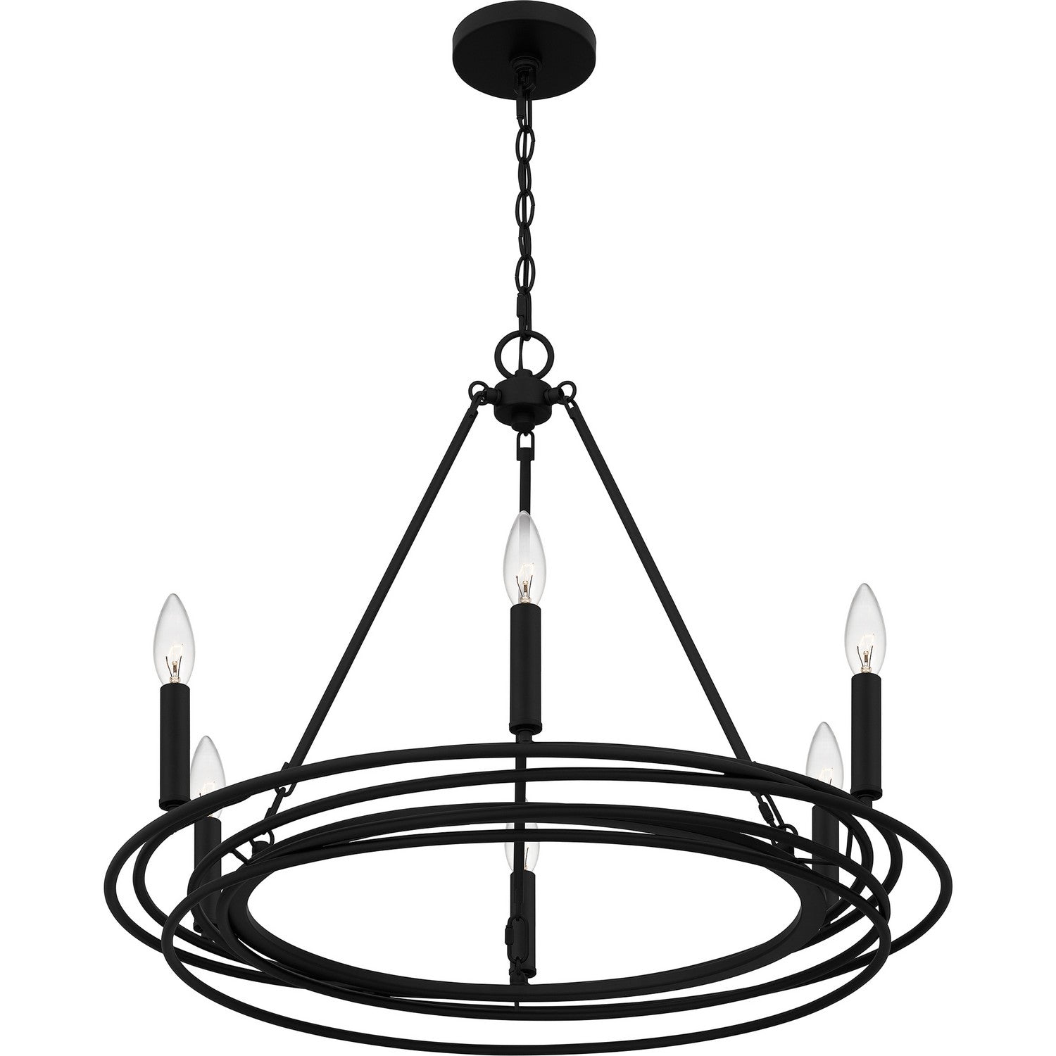 Quoizel - CPE5025MBK - Six Light Chandelier - Calliope - Matte Black