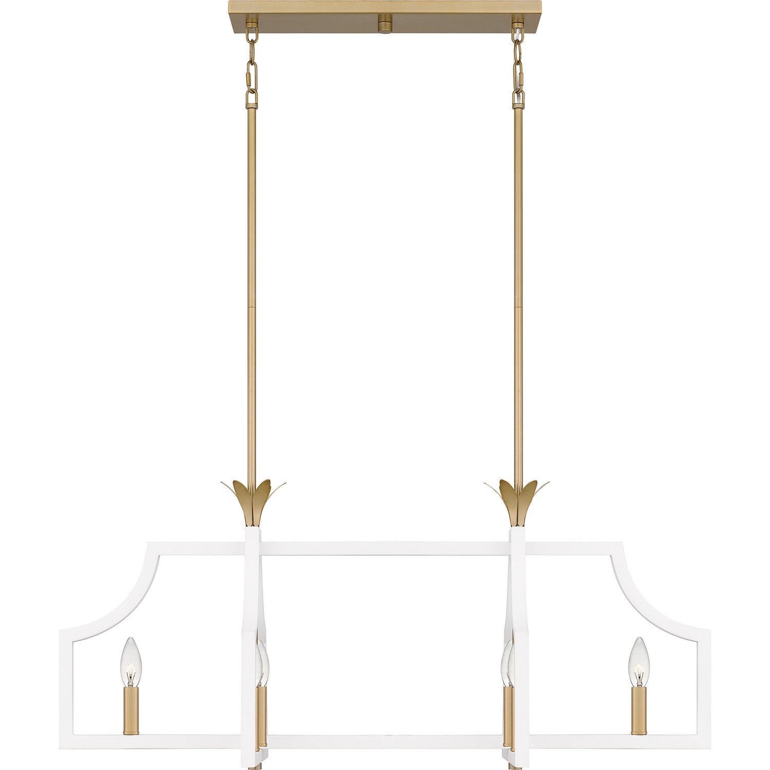 Quoizel - DSL638W - Six Light Linear Chandelier - Dusty Lane - Matte White