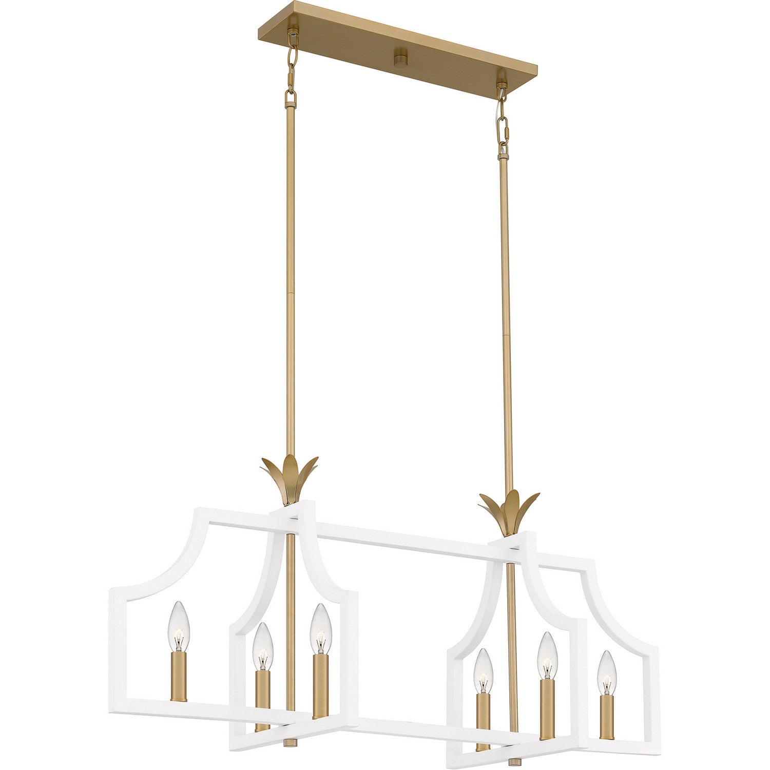 Quoizel - DSL638W - Six Light Linear Chandelier - Dusty Lane - Matte White