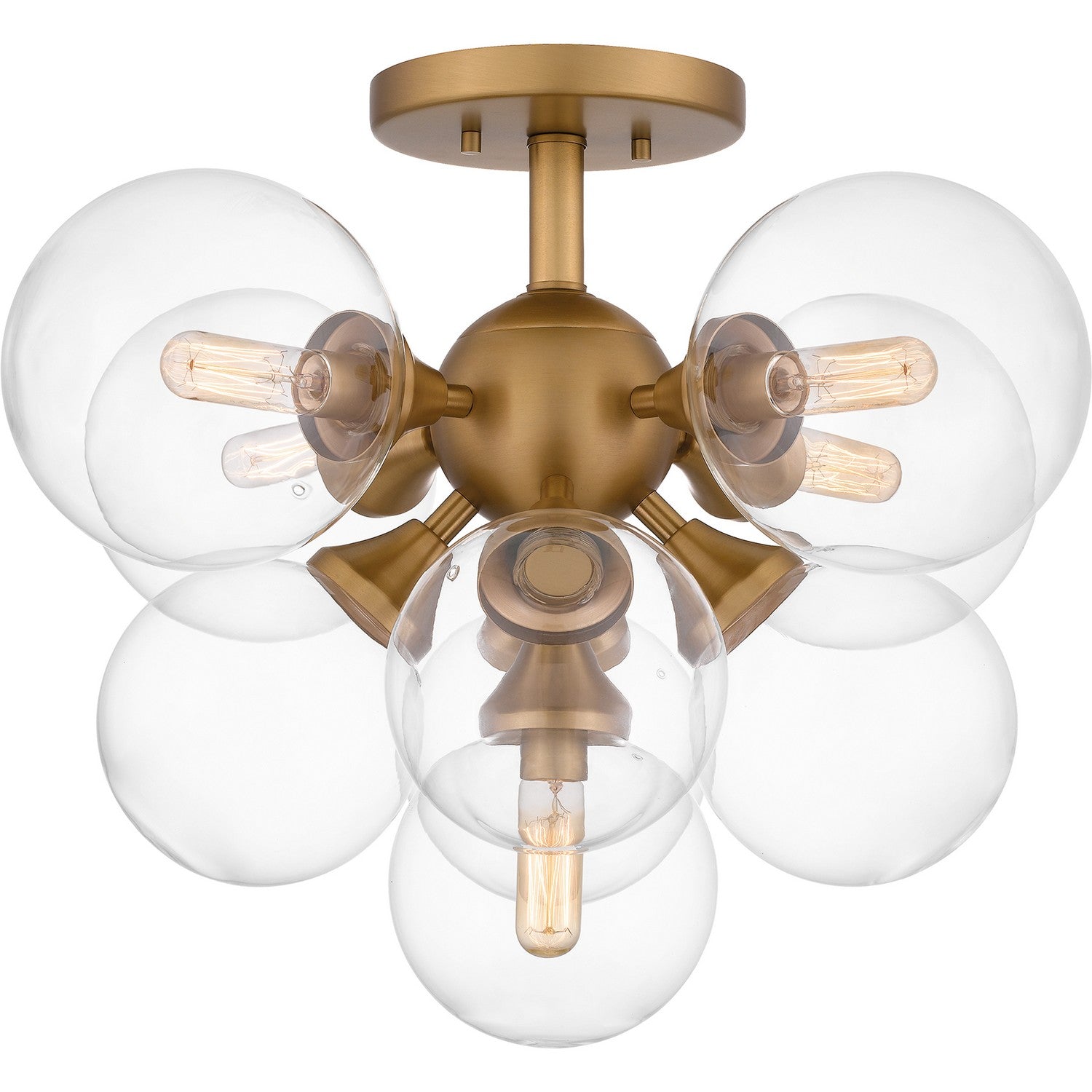 Quoizel - GLI1720BWS - Five Light Semi Flush Mount - Glinda - Brushed Weathered Brass