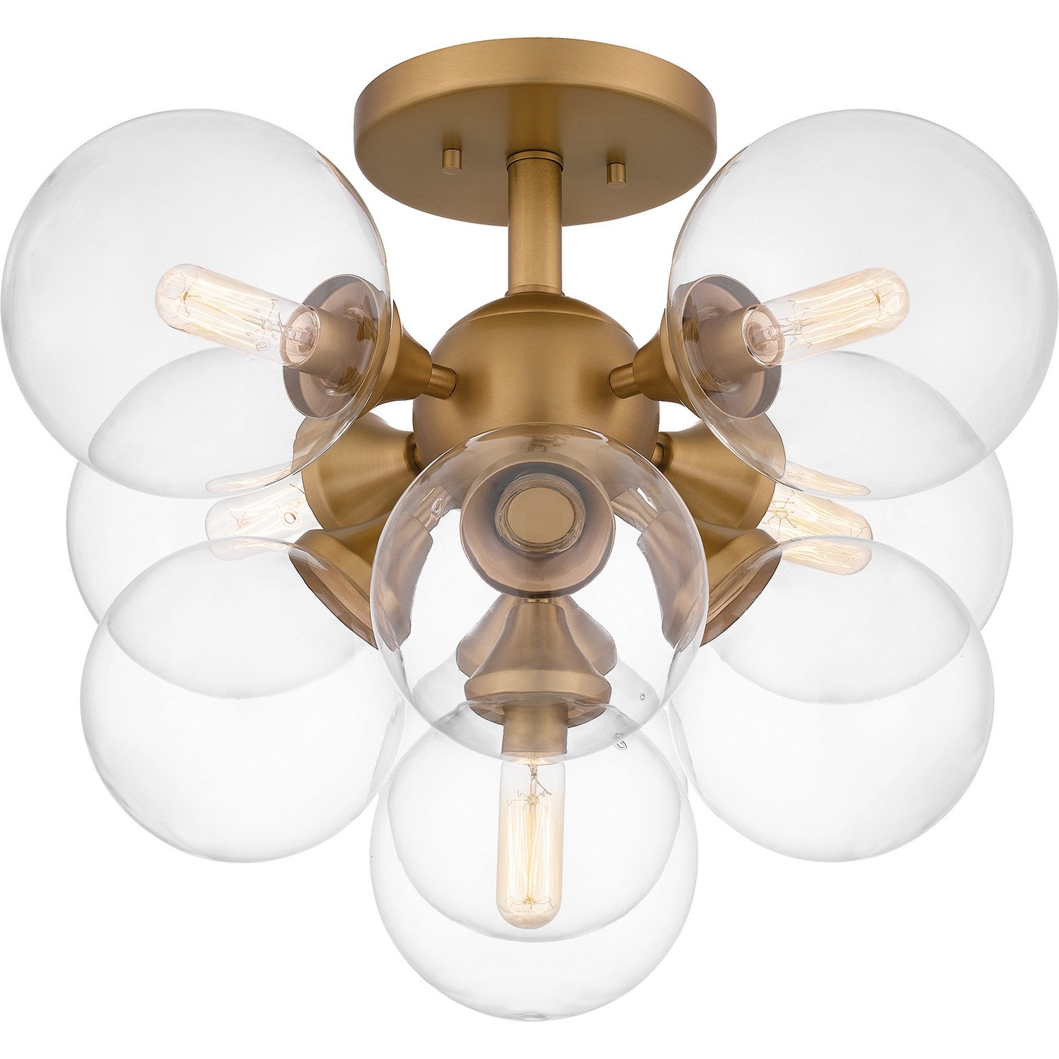 Quoizel - GLI1720BWS - Five Light Semi Flush Mount - Glinda - Brushed Weathered Brass