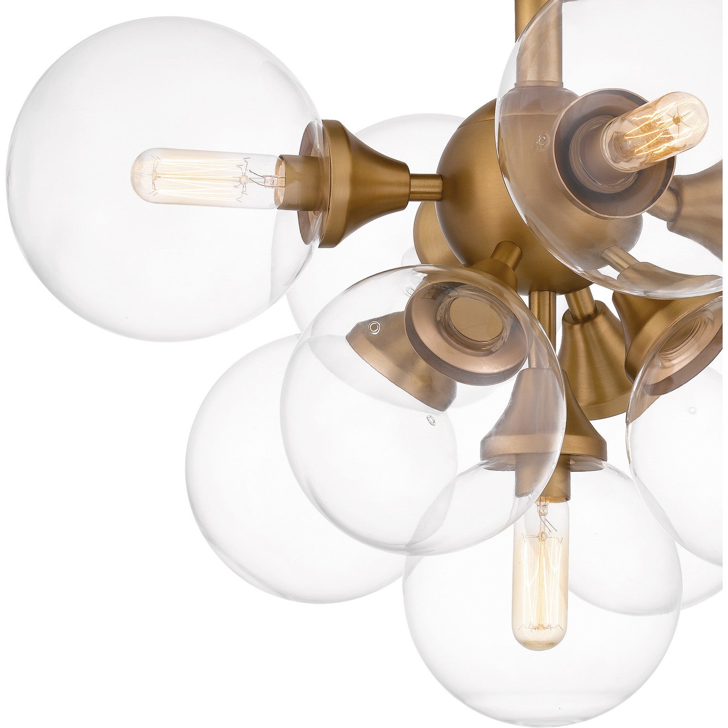 Quoizel - GLI1720BWS - Five Light Semi Flush Mount - Glinda - Brushed Weathered Brass