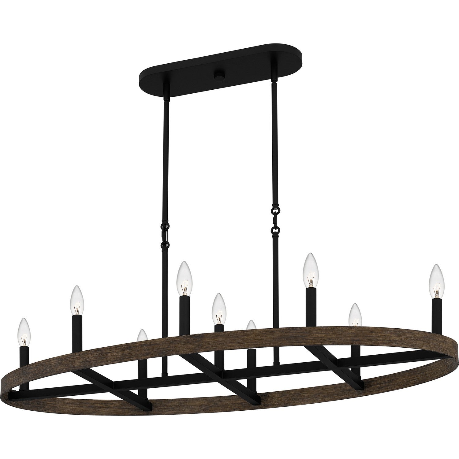 Quoizel - HDR842MBK - Nine Light Linear Chandelier - Hendrix - Matte Black