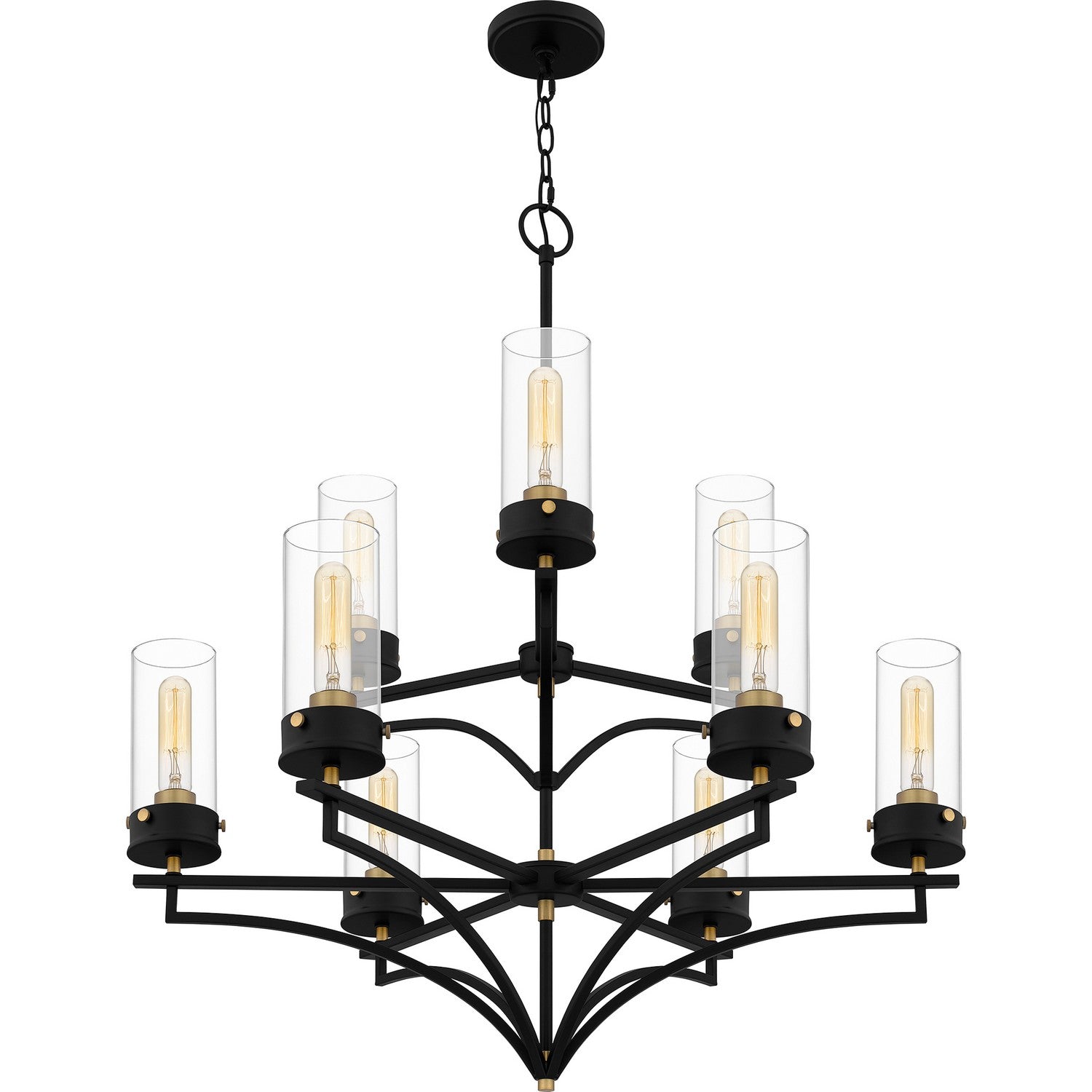 Quoizel - HLS5031MBK - Nine Light Chandelier - Hillside - Matte Black