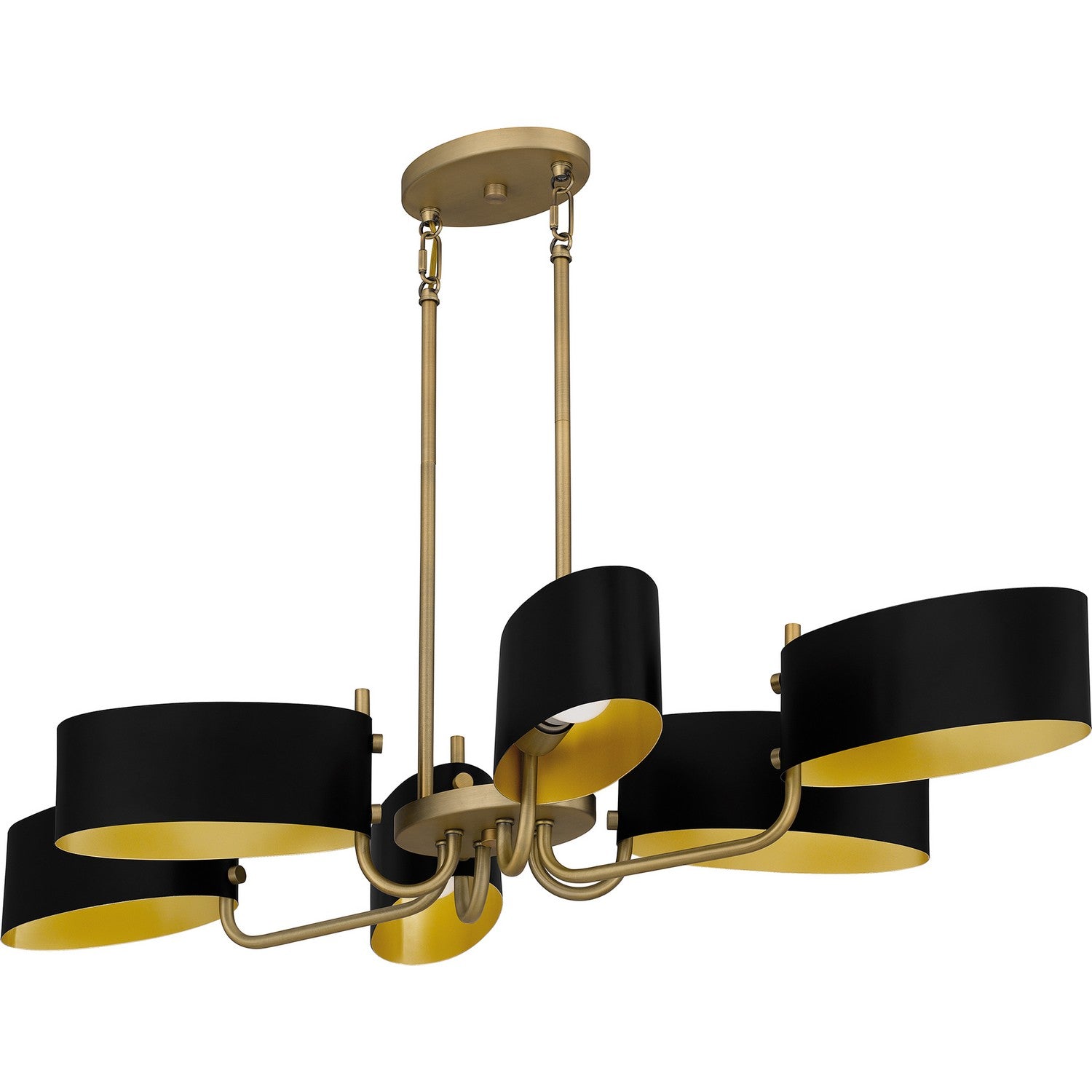 Quoizel - MAD641AB - Six Light Linear Chandelier - Madden - Aged Brass