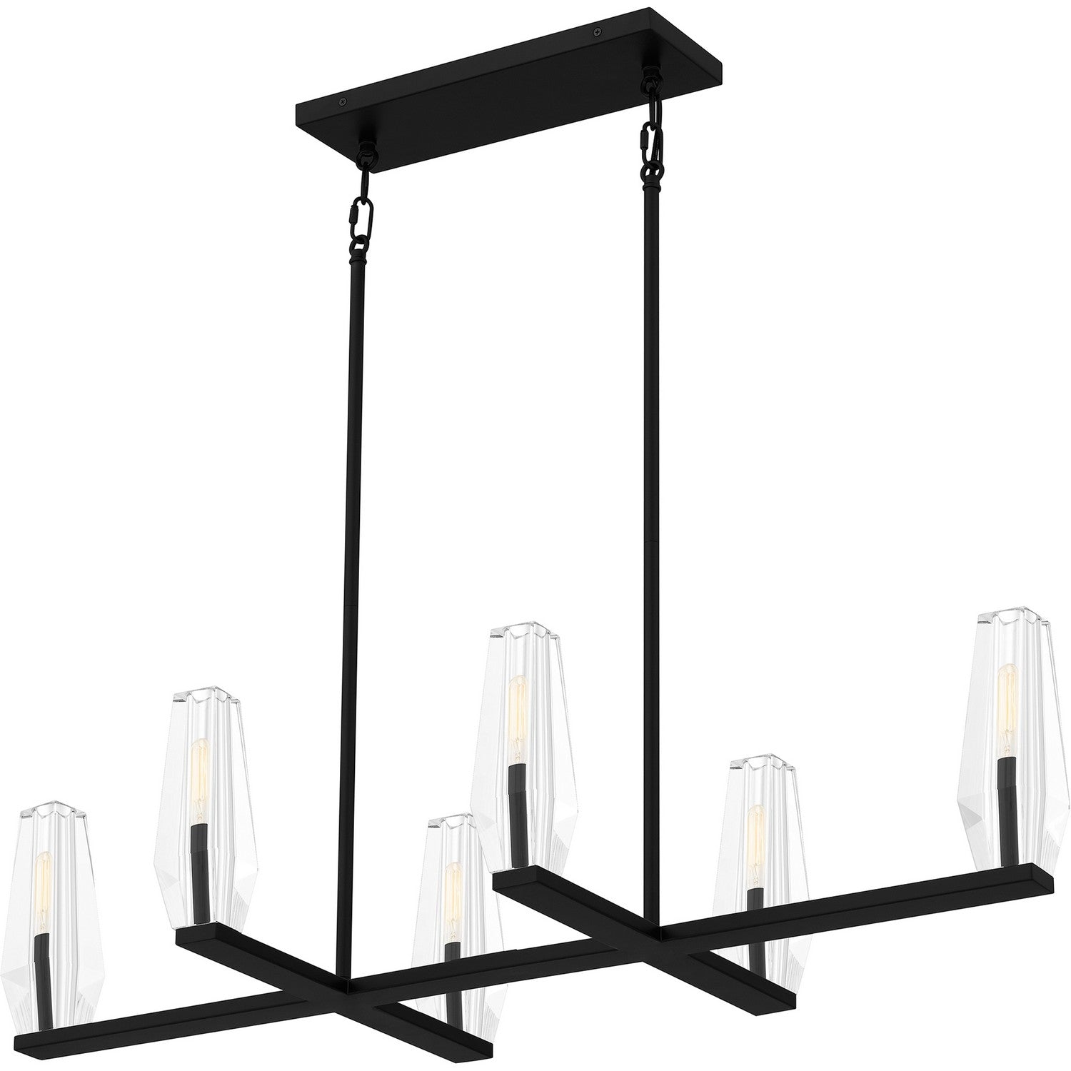 Quoizel - MUT640MBK - Six Light Linear Chandelier - Malamute - Matte Black