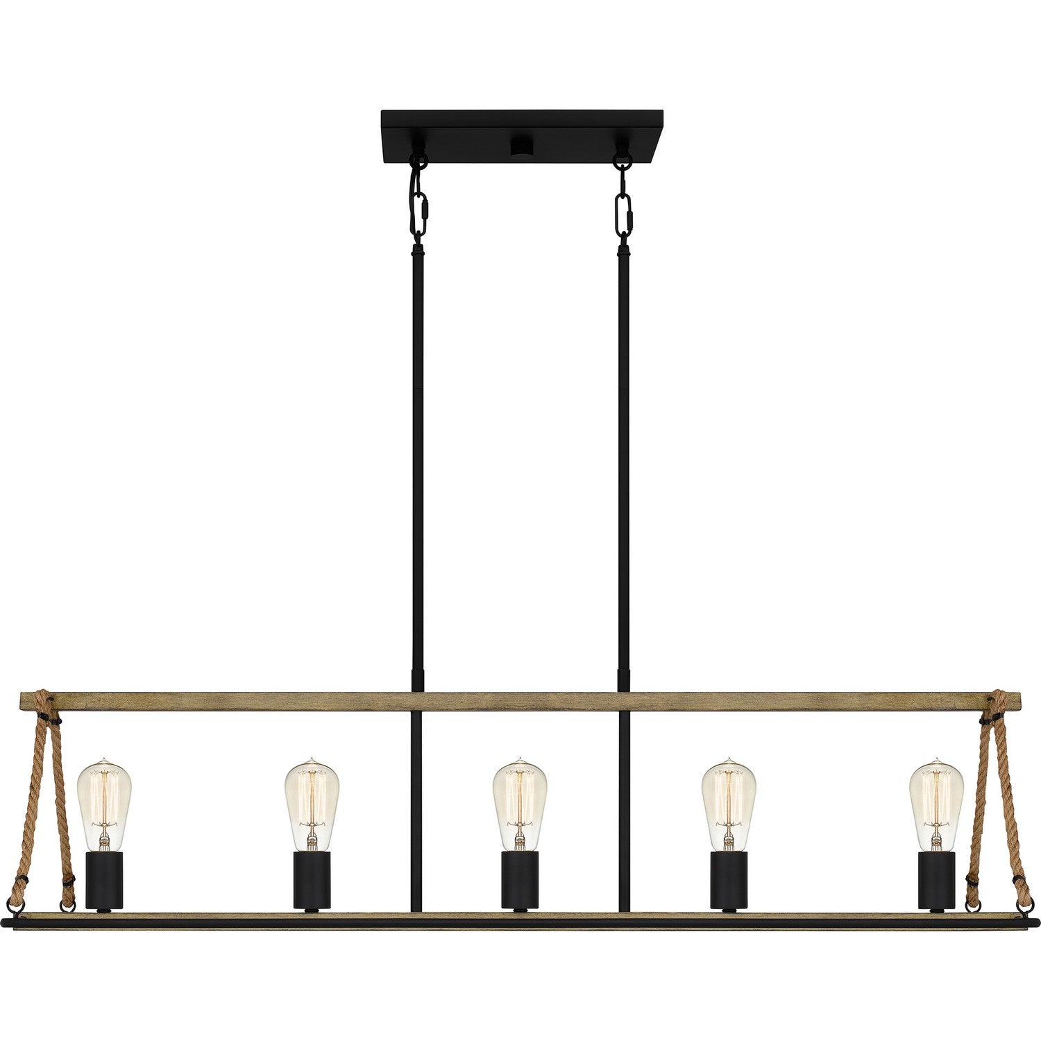 Quoizel - OKP542MBK - Five Light Linear Chandelier - Oak Park - Matte Black