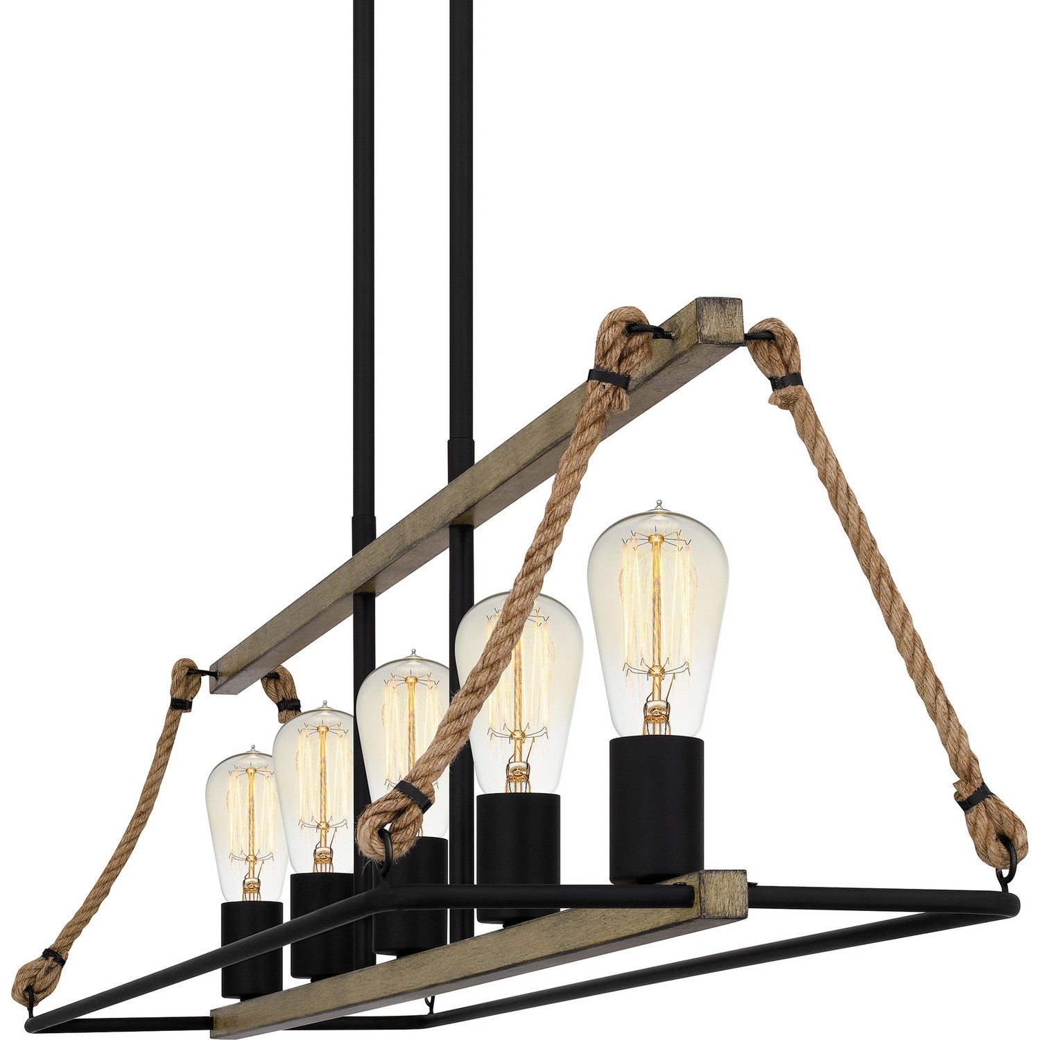 Quoizel - OKP542MBK - Five Light Linear Chandelier - Oak Park - Matte Black