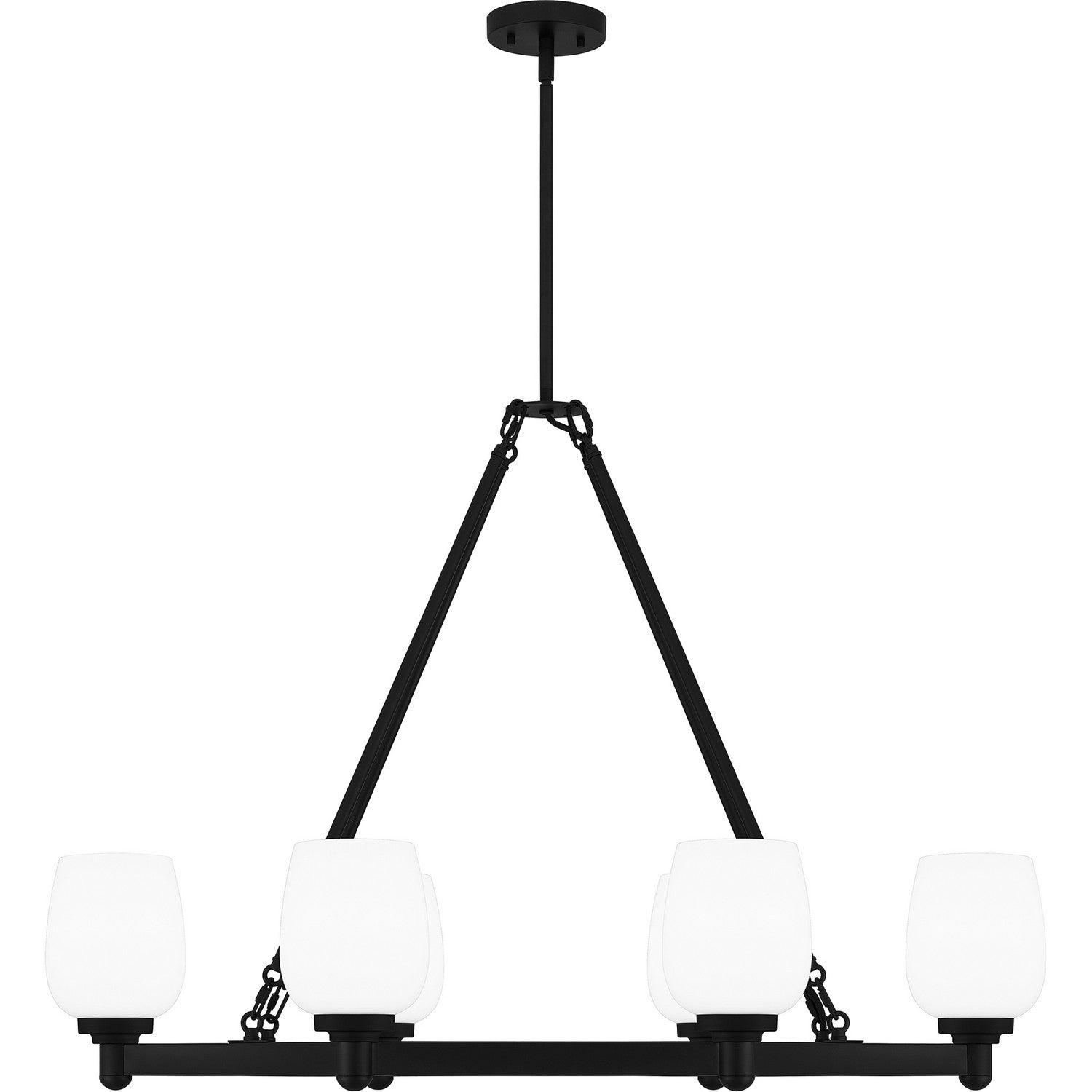 Quoizel - PNG638MBK - Six Light Linear Chandelier - Penning - Matte Black