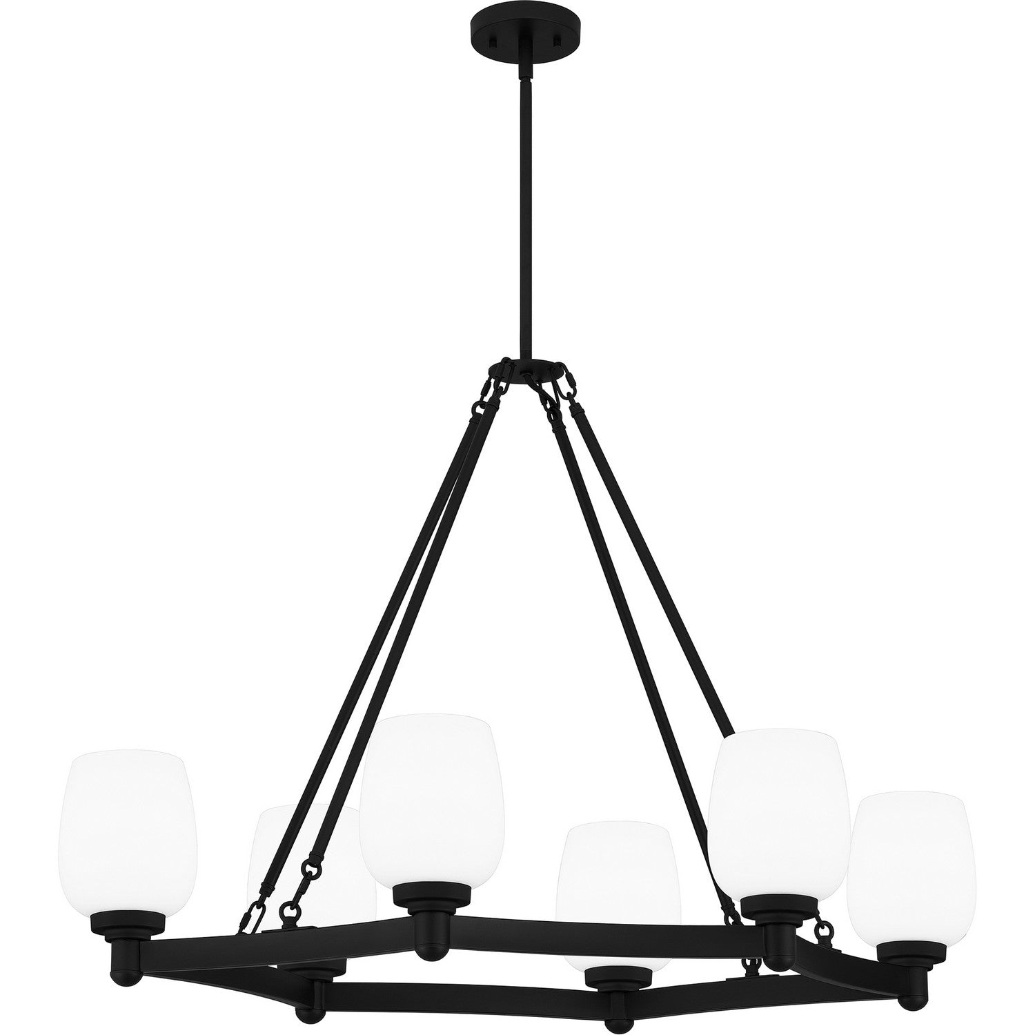Quoizel - PNG638MBK - Six Light Linear Chandelier - Penning - Matte Black