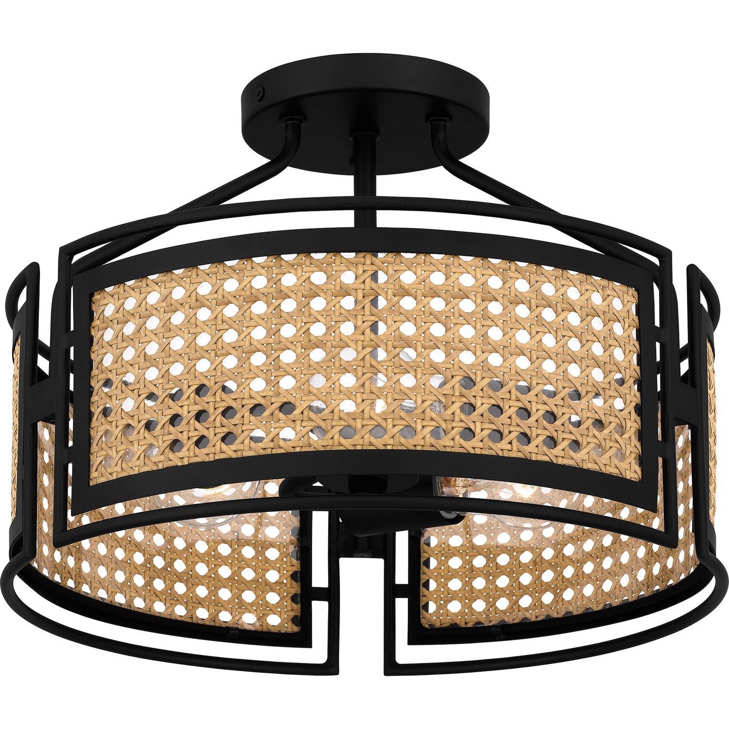 Quoizel - PYA1714MBK - Three Light Semi Flush Mount - Priya - Matte Black