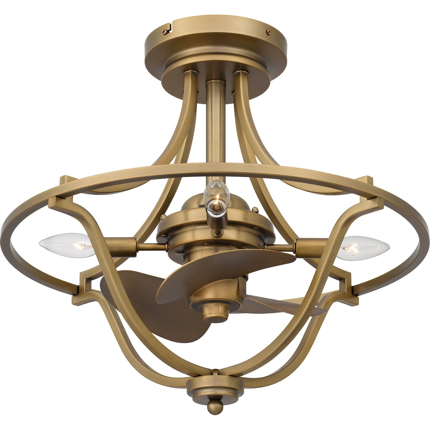 Quoizel - QFA6156WS - Four Light Fandelier - Quoizel Fandelier - Weathered Brass