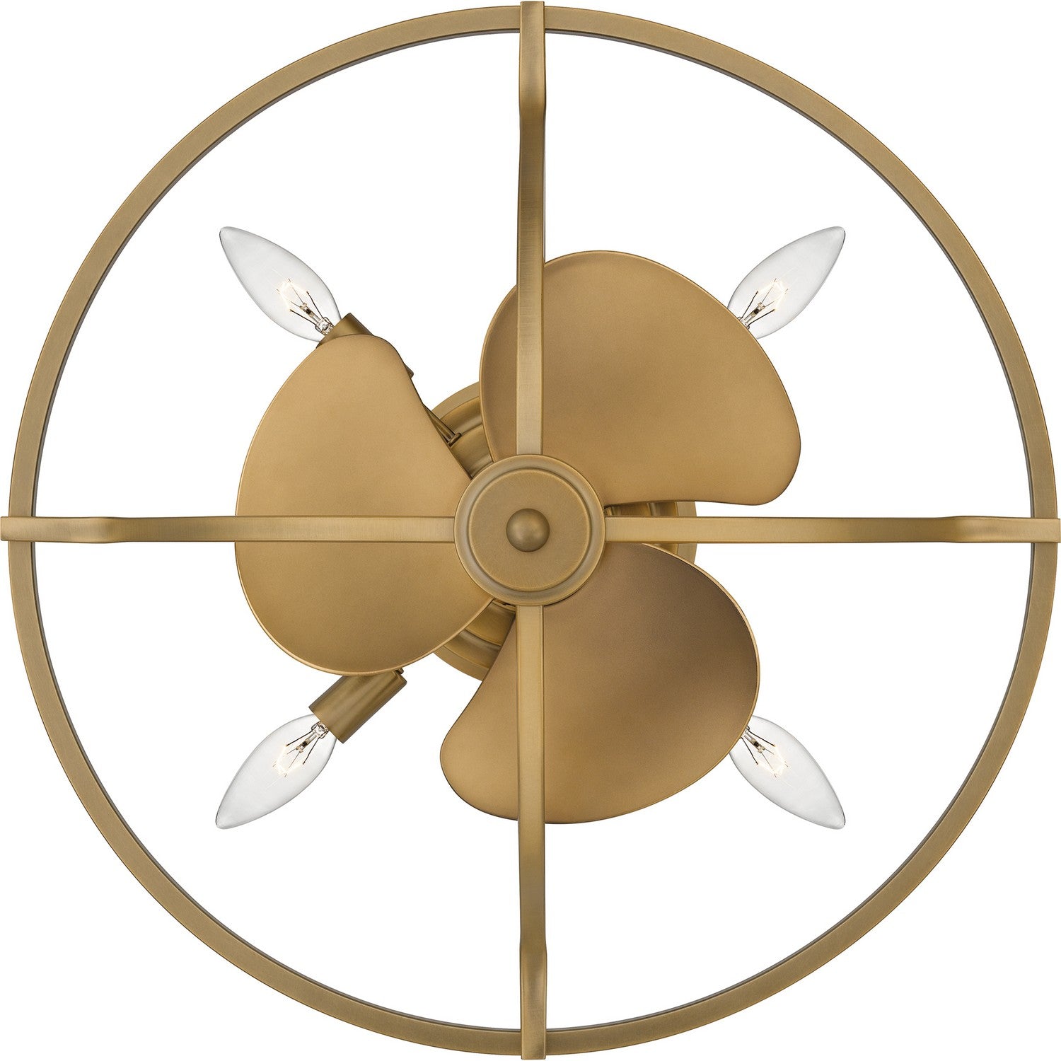 Quoizel - QFA6156WS - Four Light Fandelier - Quoizel Fandelier - Weathered Brass