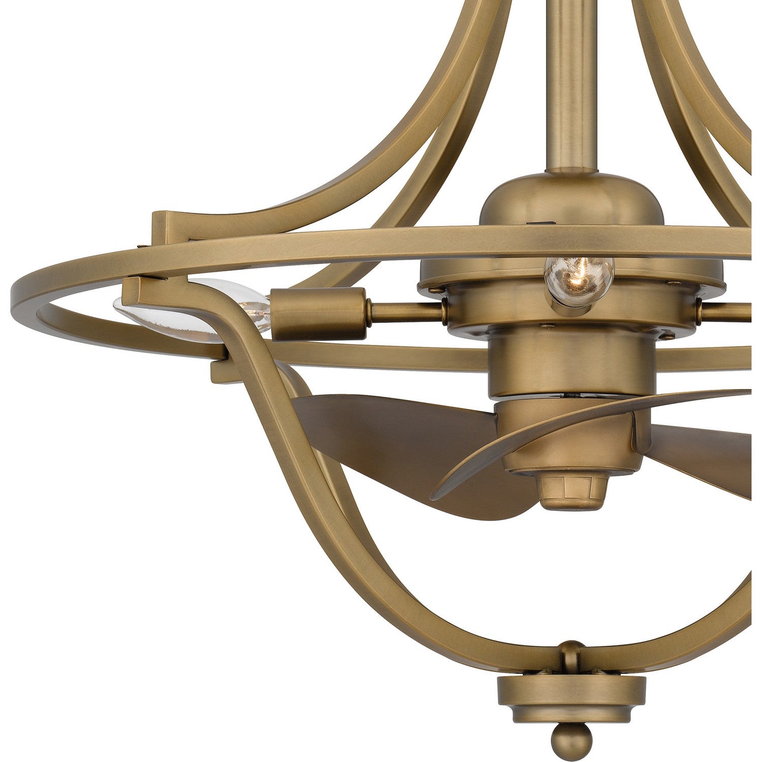 Quoizel - QFA6156WS - Four Light Fandelier - Quoizel Fandelier - Weathered Brass