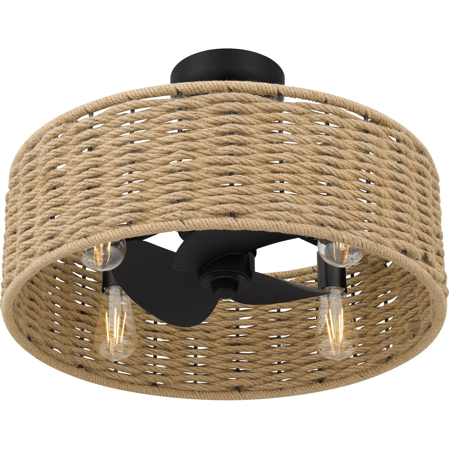Quoizel - QFA6201MBK - Four Light Fandelier - Quoizel Fandelier - Matte Black