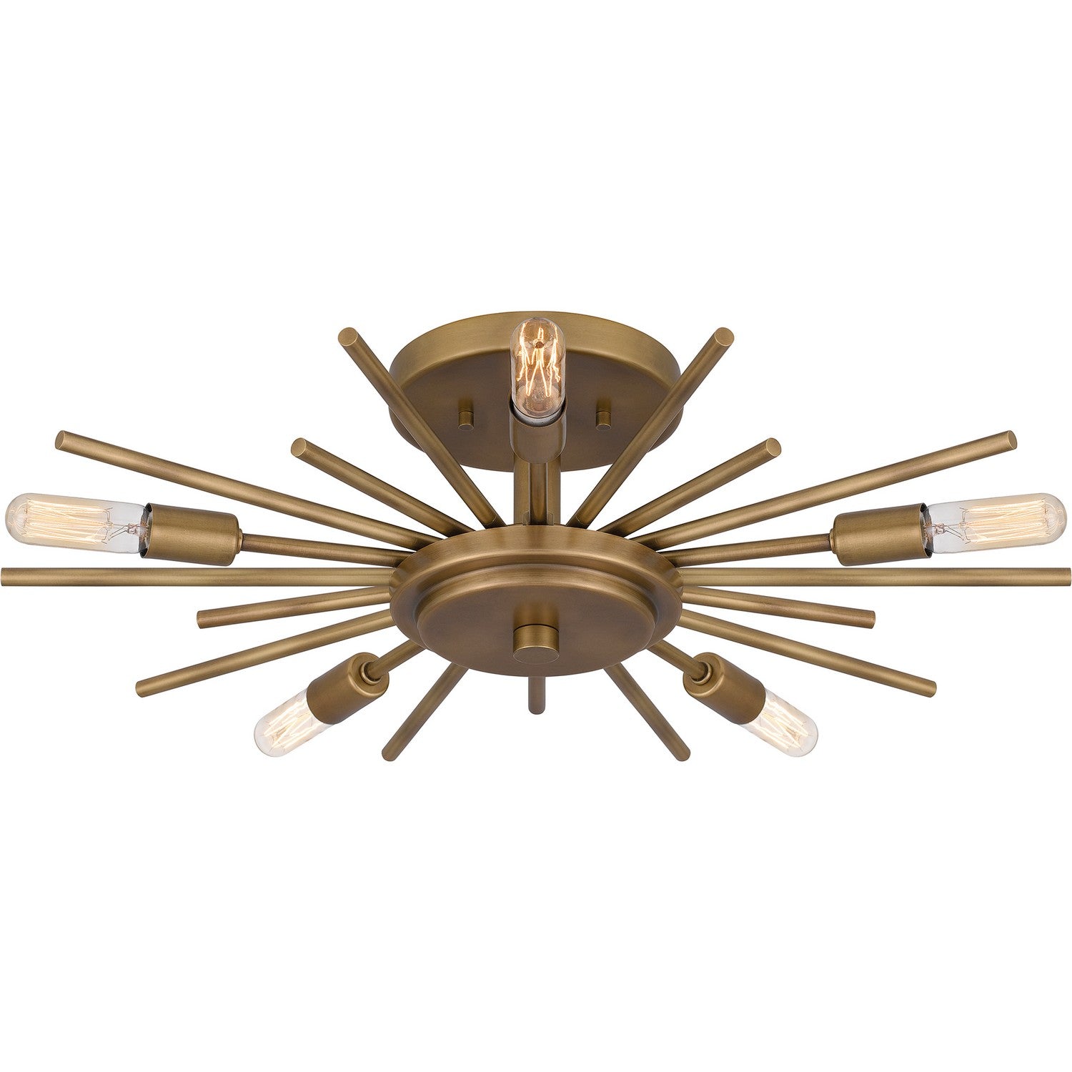 Quoizel - QSF6158WS - Five Light Semi Flush Mount - Quoizel Semi-Flush Mount - Weathered Brass