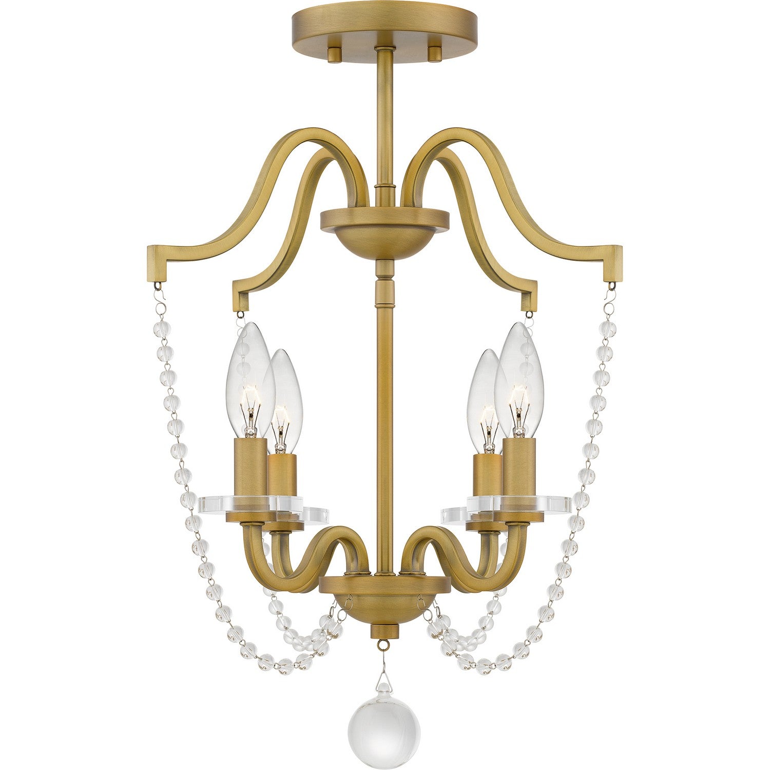 Quoizel - SDY1716AB - Four Light Semi Flush Mount - Sunday - Aged Brass