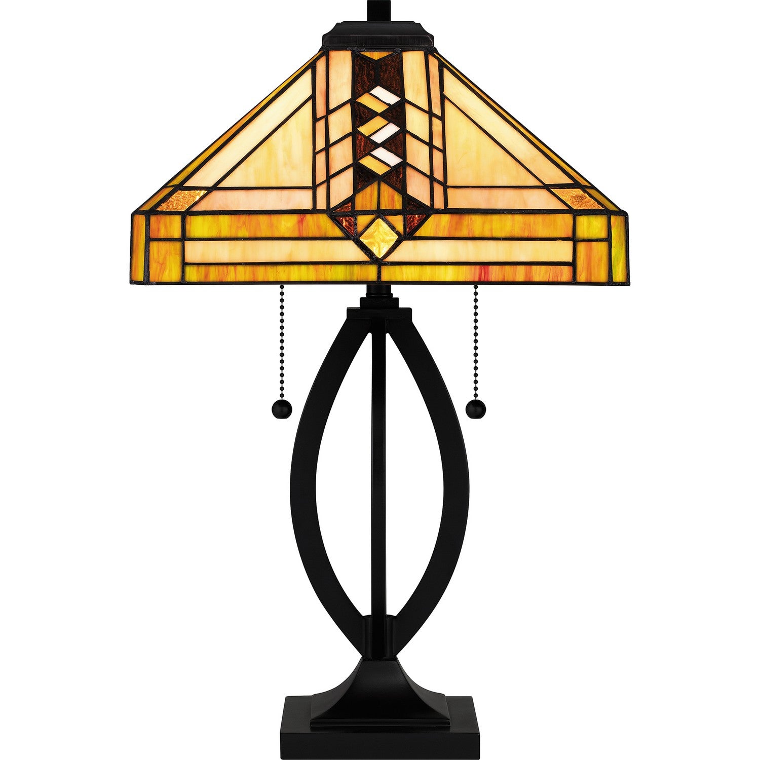Quoizel - TF6152MBK - Two Light Table Lamp - Tiffany - Matte Black