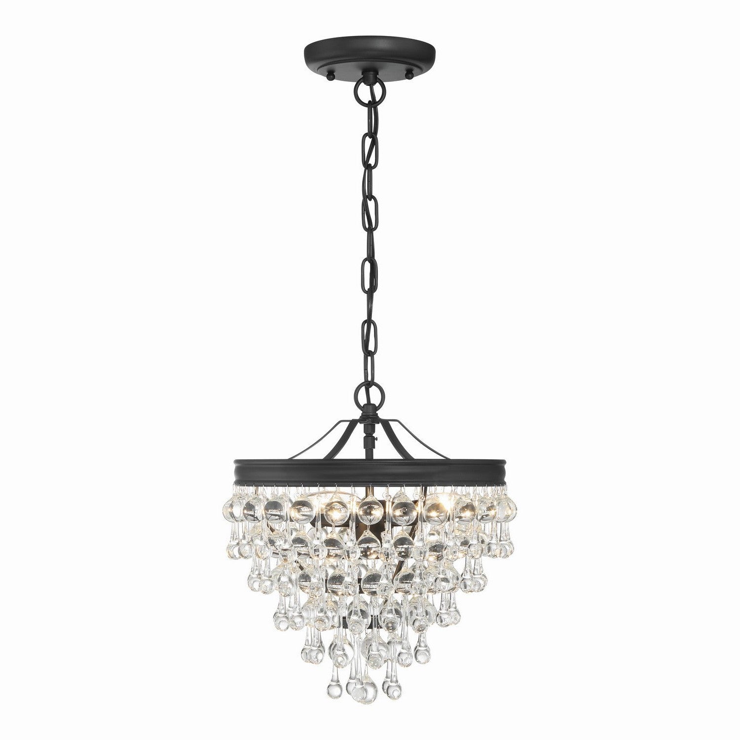 Crystorama - 130-MK - Three Light Mini Chandelier - Calypso - Matte Black