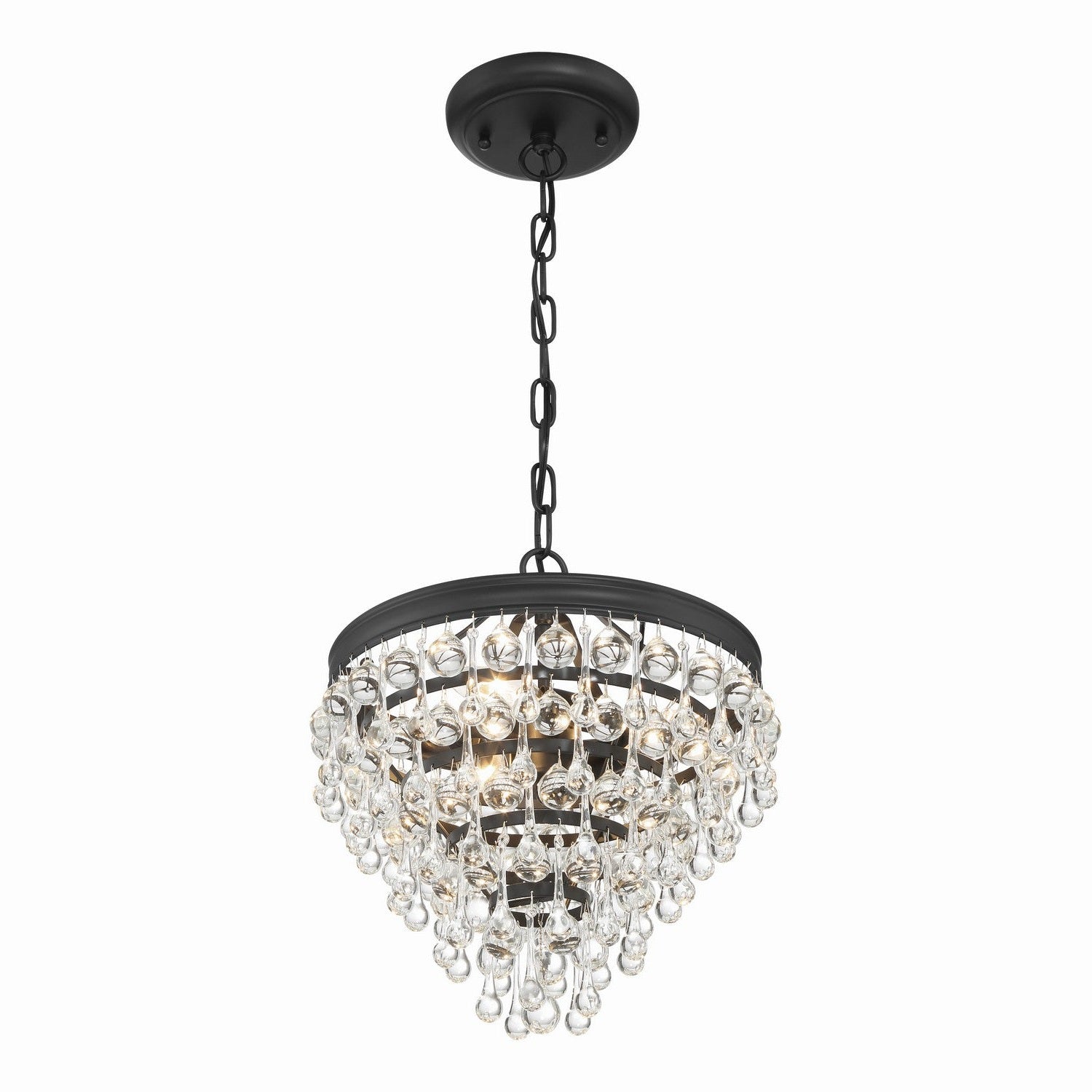 Crystorama - 130-MK - Three Light Mini Chandelier - Calypso - Matte Black