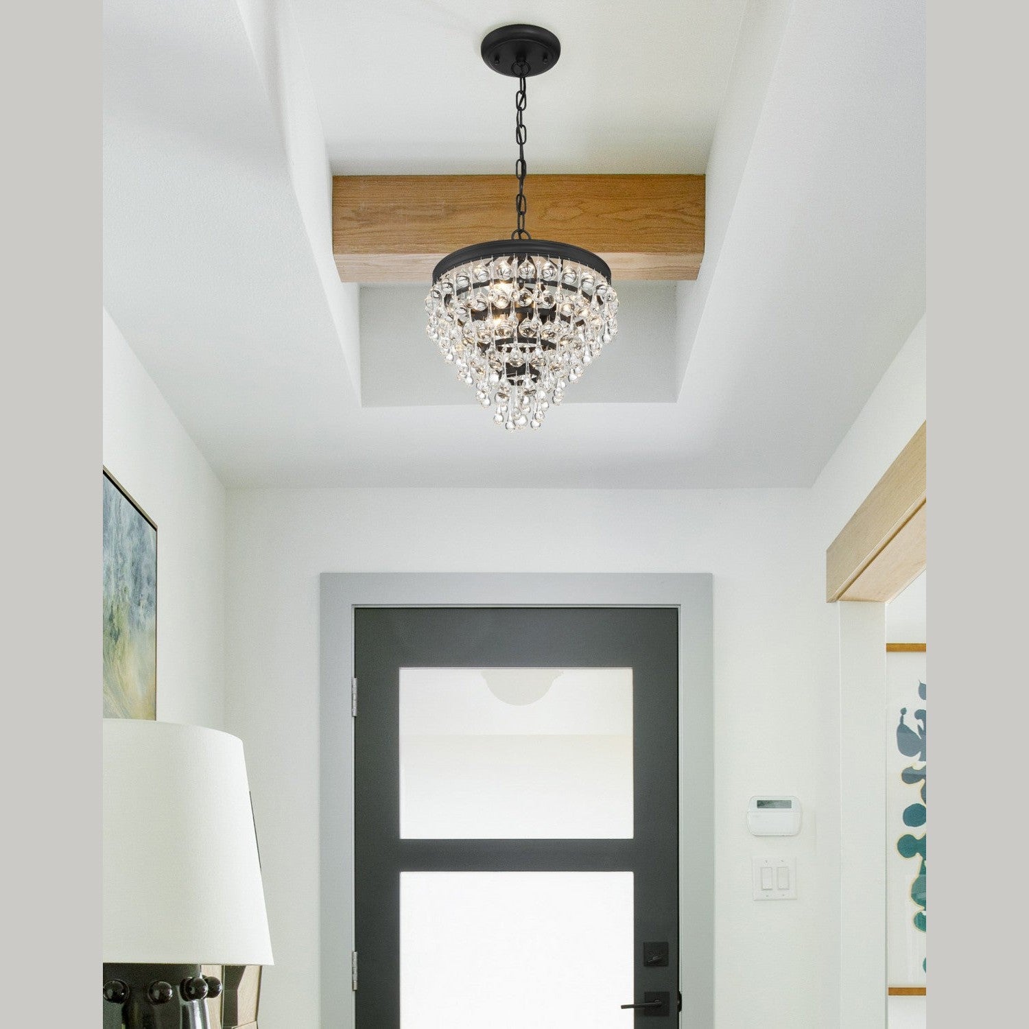 Crystorama - 130-MK - Three Light Mini Chandelier - Calypso - Matte Black