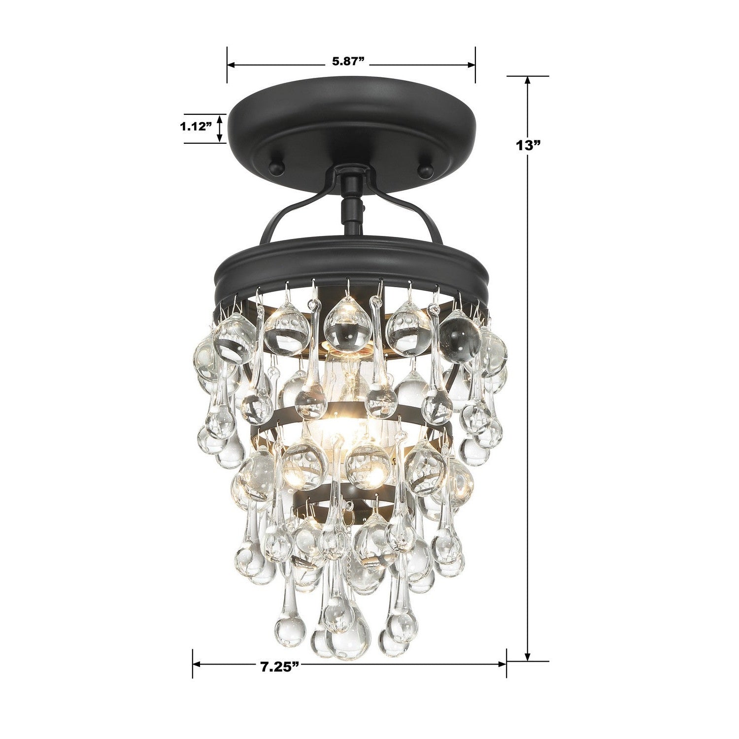 Crystorama - 131-MK_CEILING - One Light Semi Flush Mount - Calypso - Matte Black