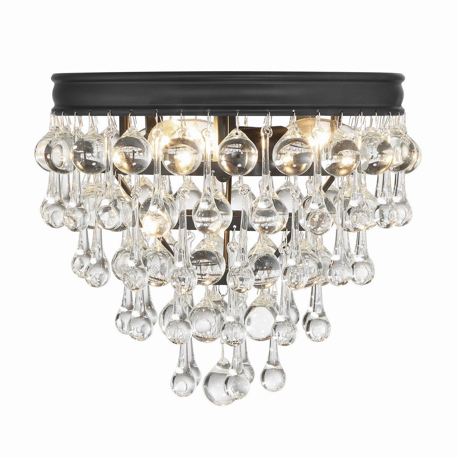 Crystorama - 135-MK - Three Light Flush Mount - Calypso - Matte Black