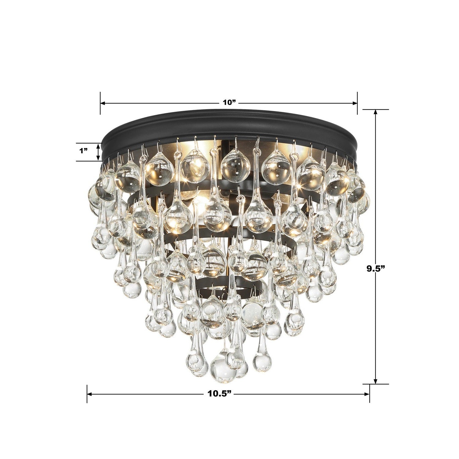Crystorama - 135-MK - Three Light Flush Mount - Calypso - Matte Black