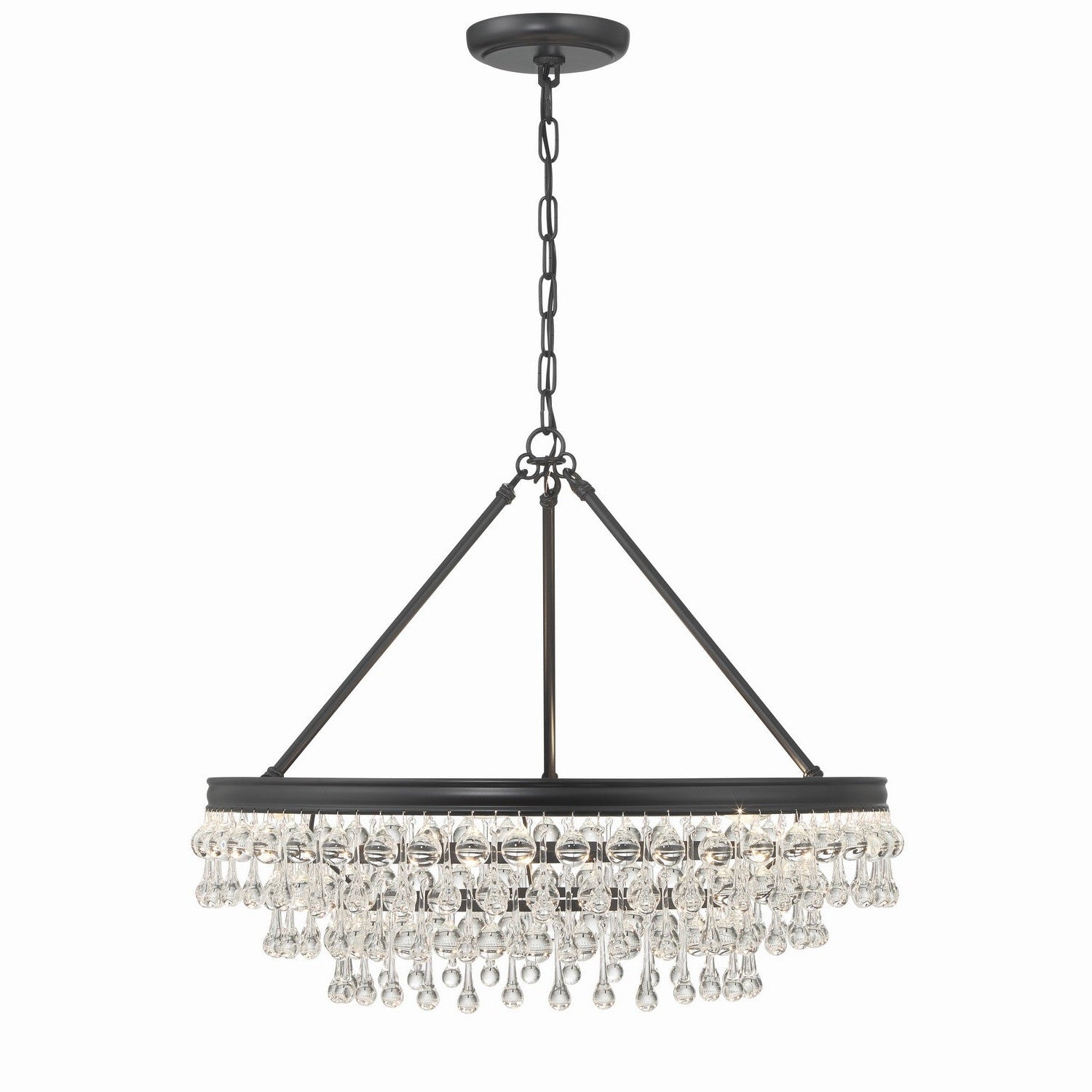 Crystorama - 237-MK - Six Light Chandelier - Calypso - Matte Black