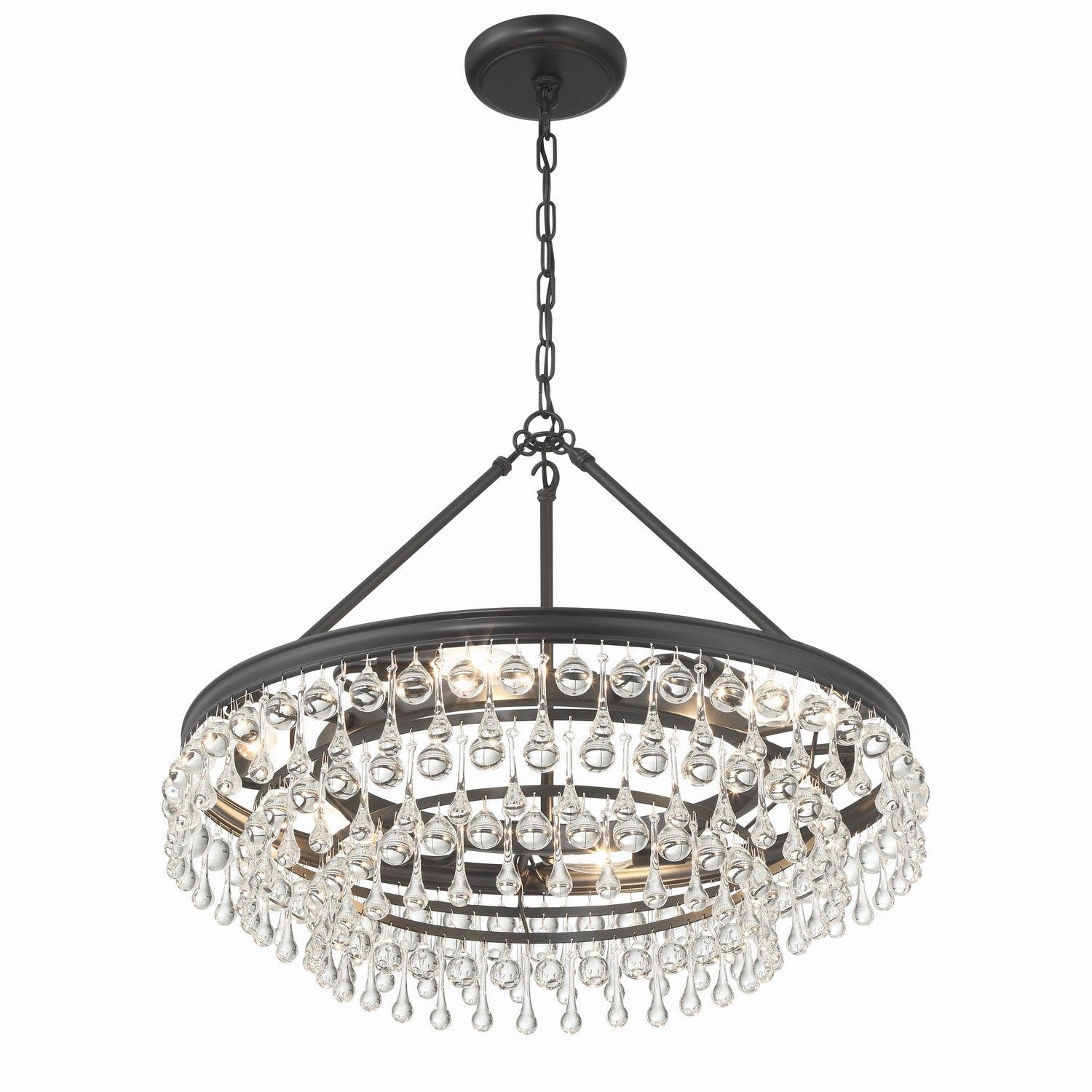 Crystorama - 237-MK - Six Light Chandelier - Calypso - Matte Black