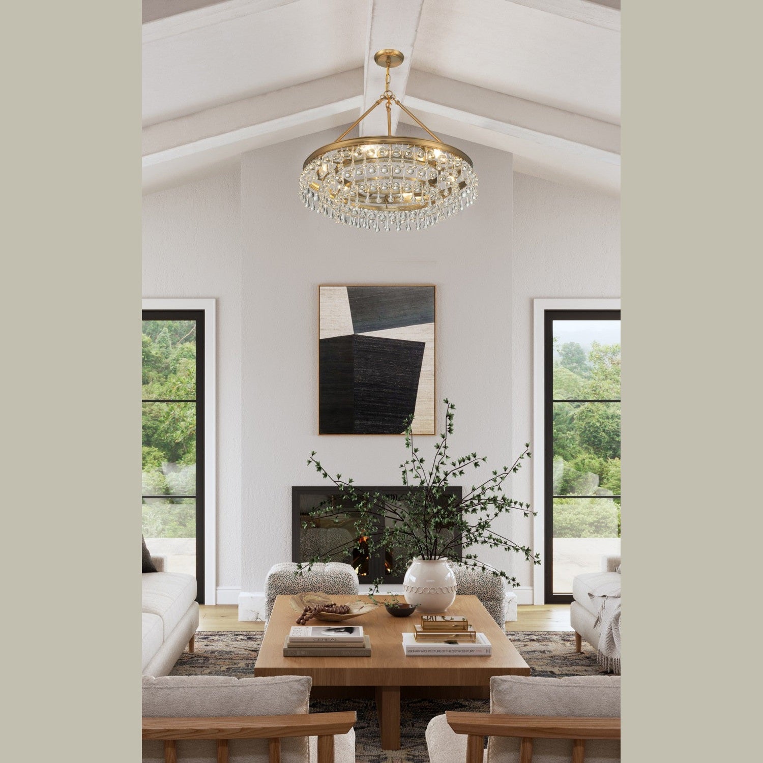 Crystorama - 237-VG - Six Light Chandelier - Calypso - Vibrant Gold