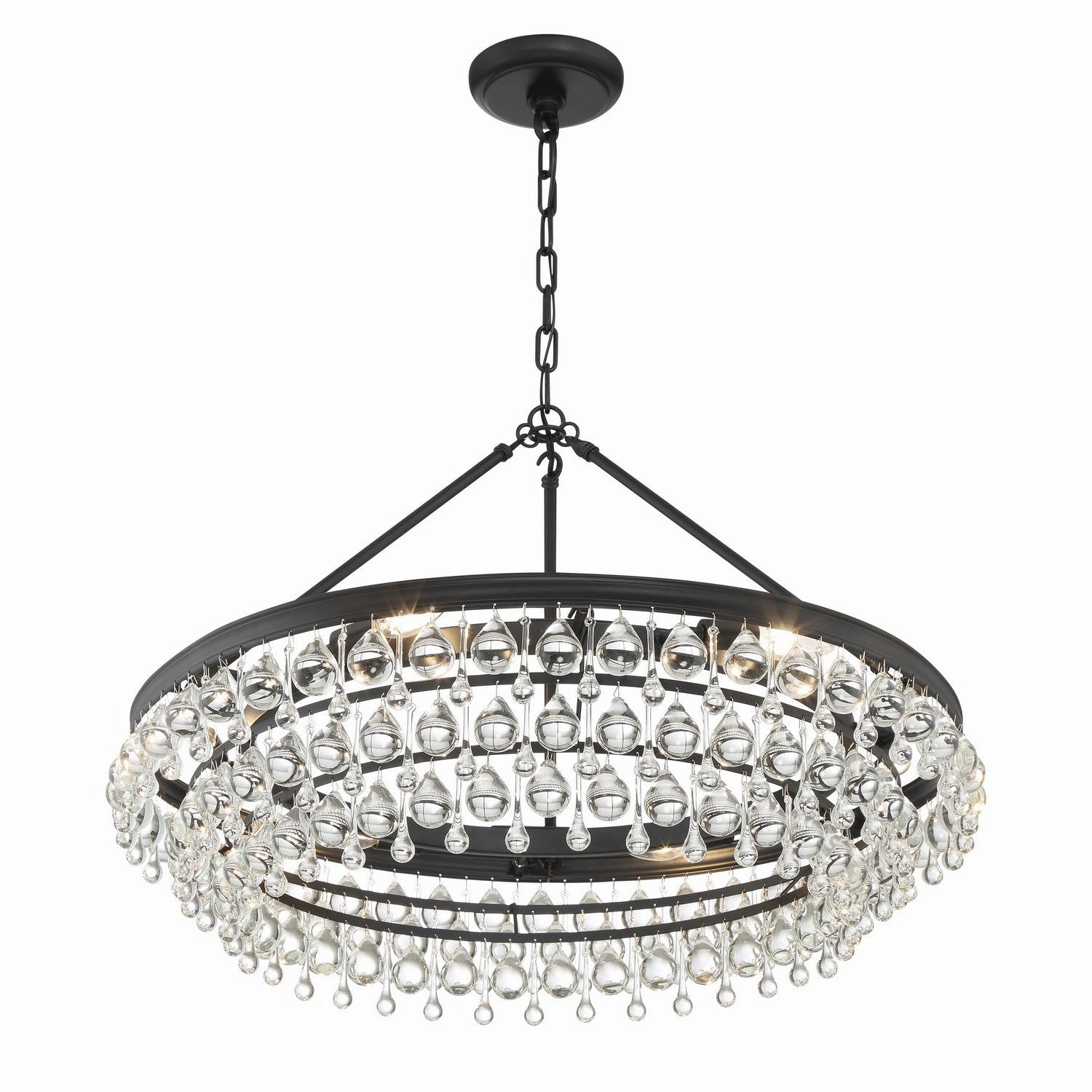Crystorama - 275-MK - Six Light Chandelier - Calypso - Matte Black