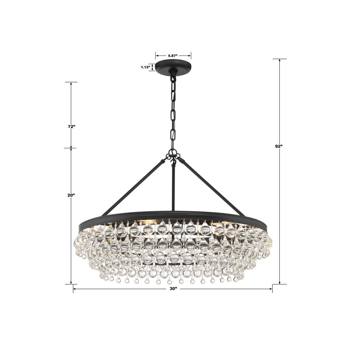 Crystorama - 275-MK - Six Light Chandelier - Calypso - Matte Black