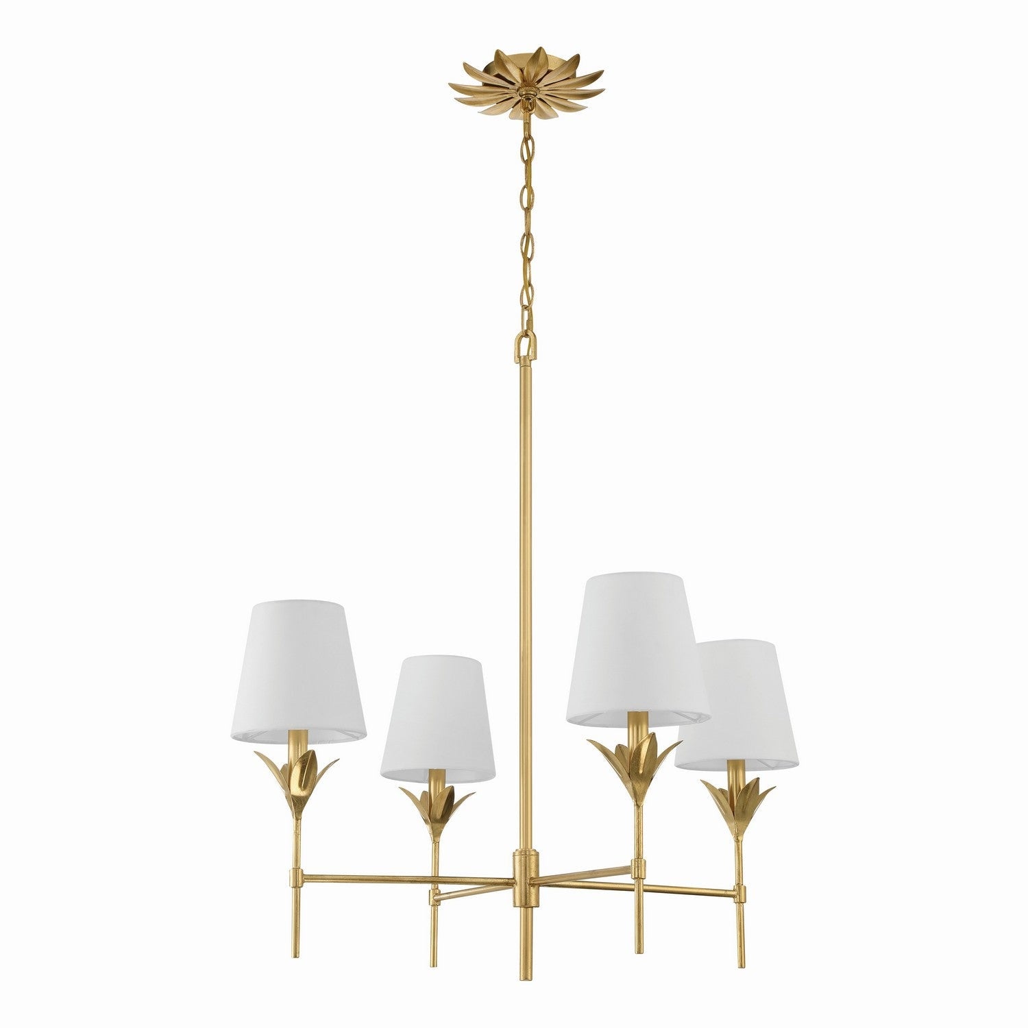 Crystorama - 534-GA - Four Light Chandelier - Broche - Antique Gold
