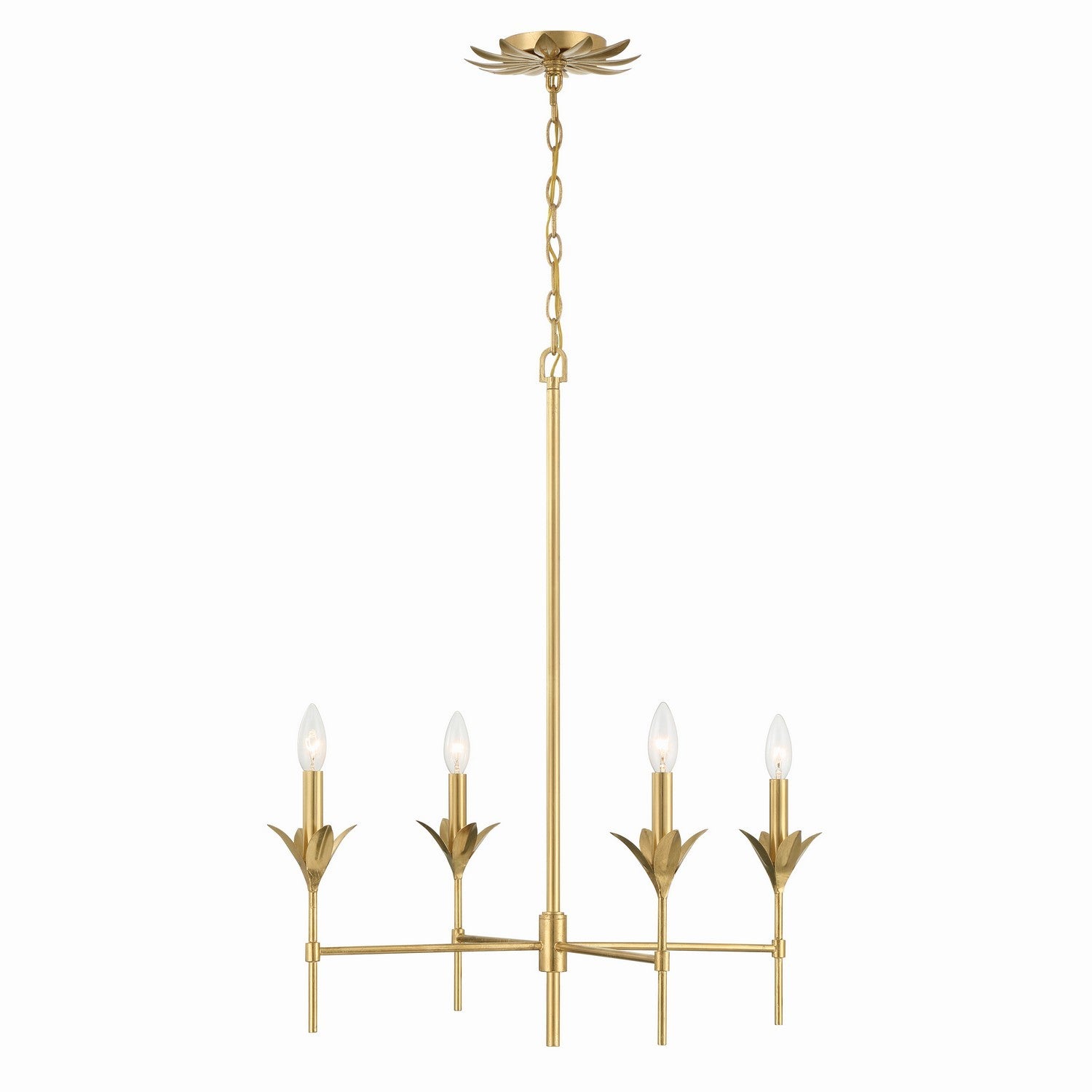 Crystorama - 534-GA - Four Light Chandelier - Broche - Antique Gold