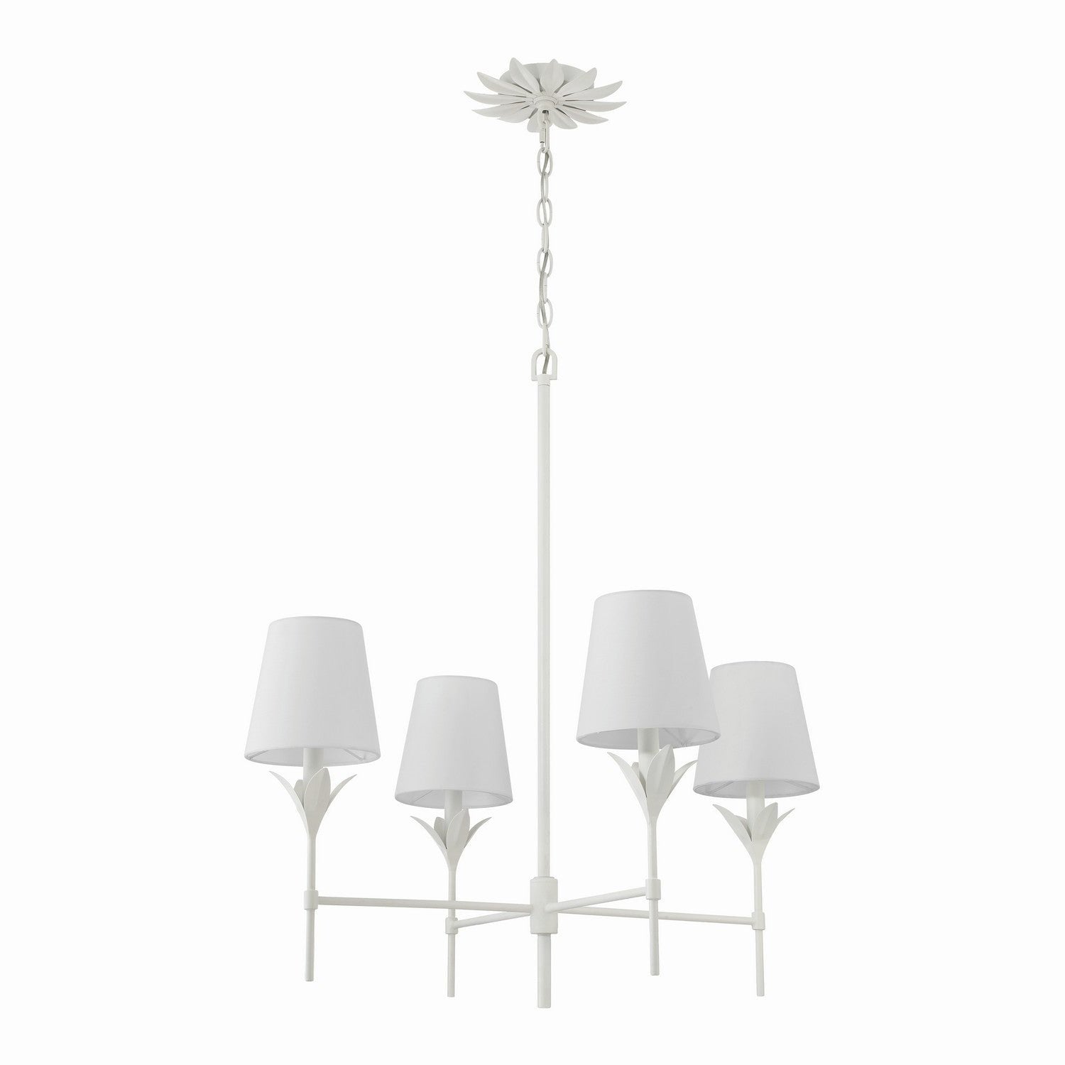 Crystorama - 534-MT - Four Light Chandelier - Broche - Matte White