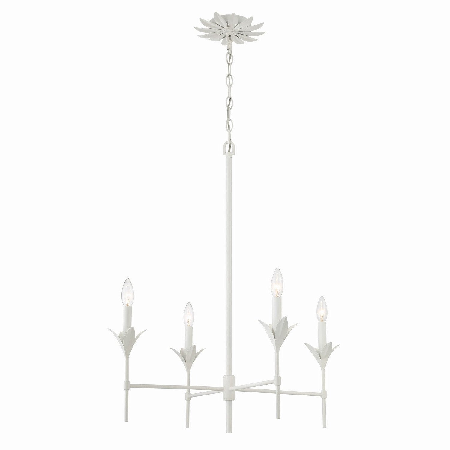 Crystorama - 534-MT - Four Light Chandelier - Broche - Matte White