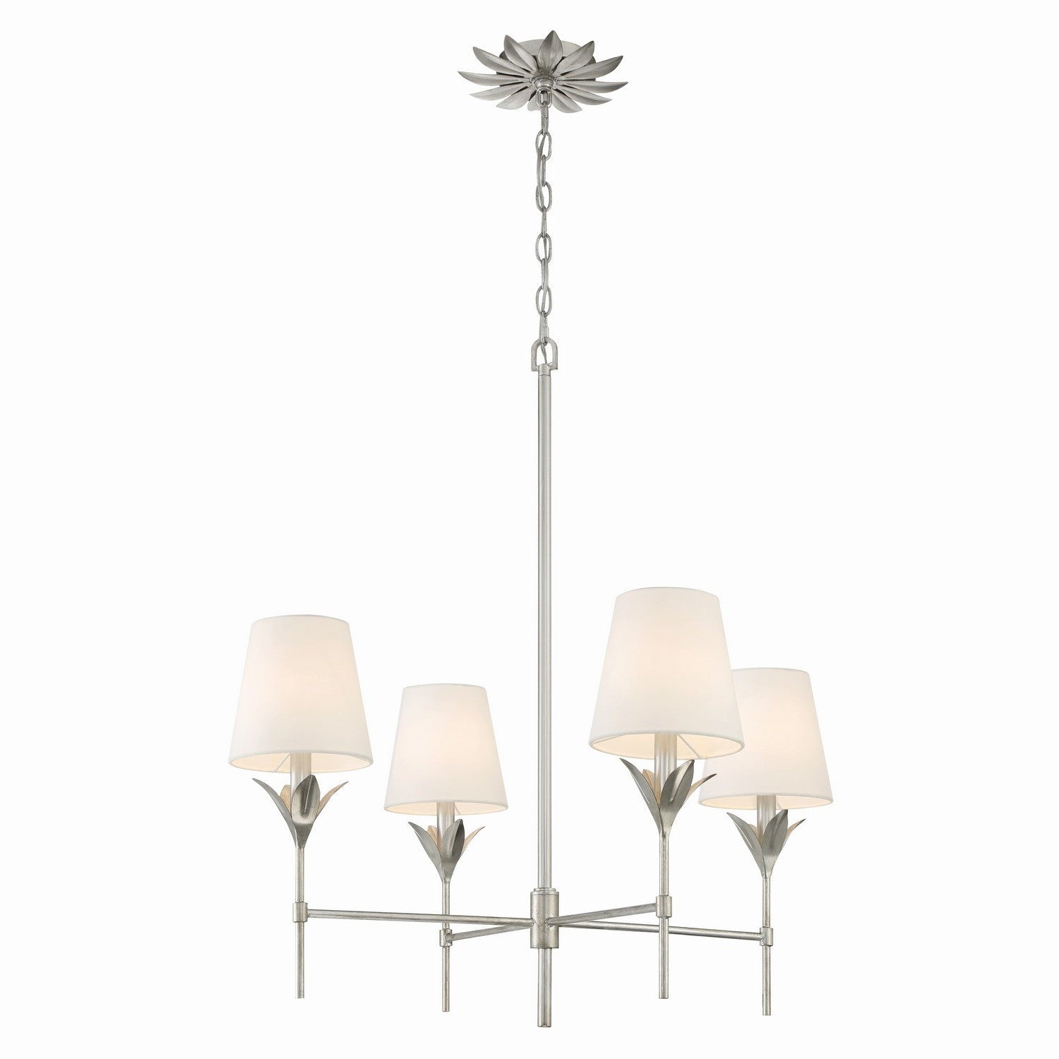 Crystorama - 534-SA - Four Light Chandelier - Broche - Antique Silver