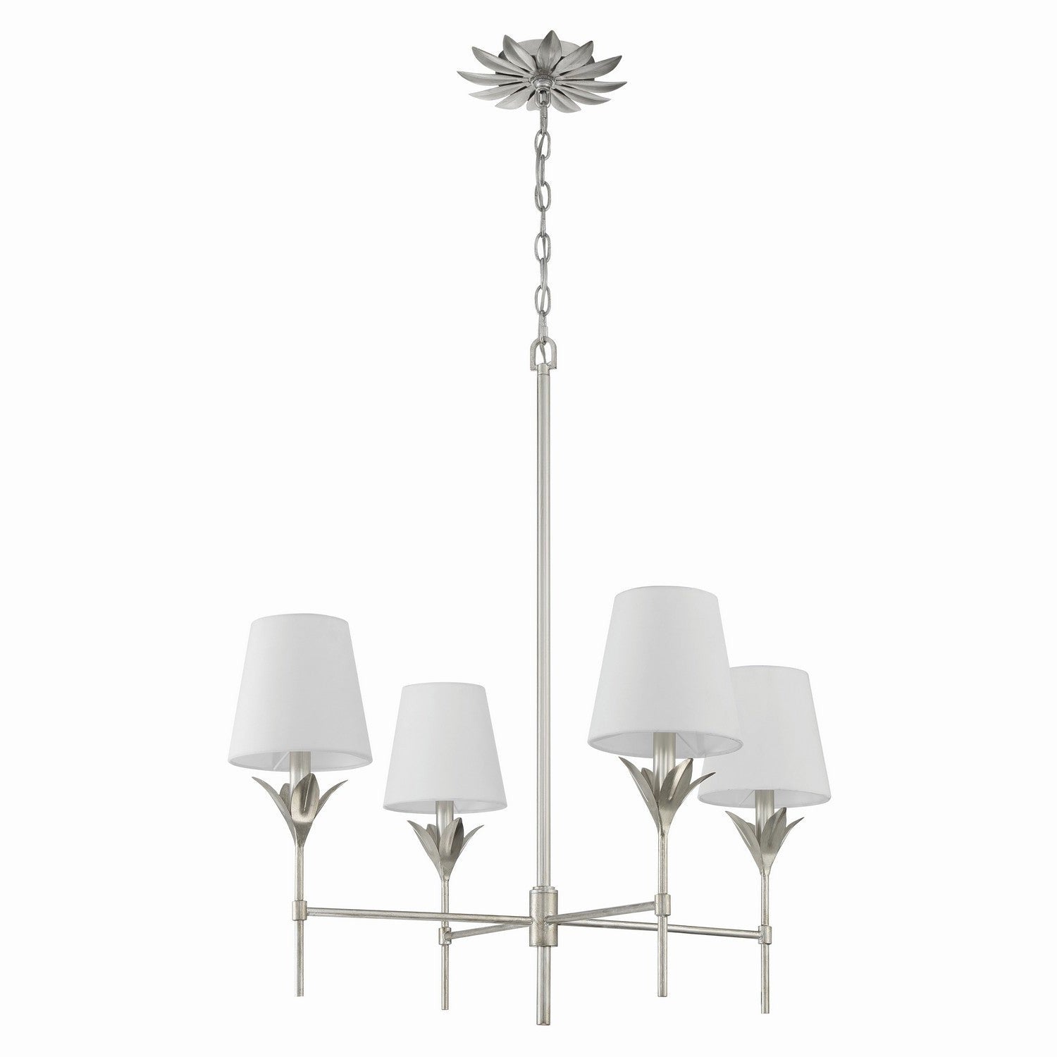Crystorama - 534-SA - Four Light Chandelier - Broche - Antique Silver