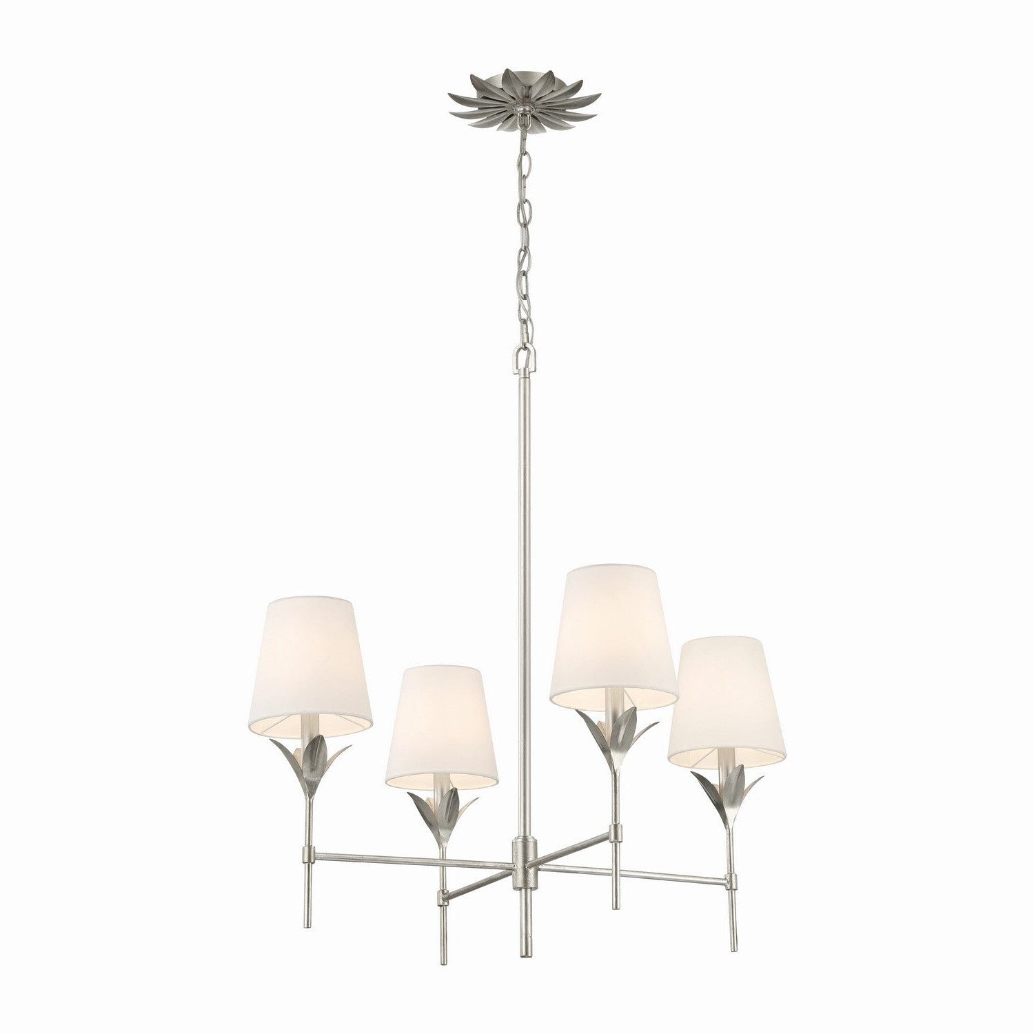 Crystorama - 534-SA - Four Light Chandelier - Broche - Antique Silver