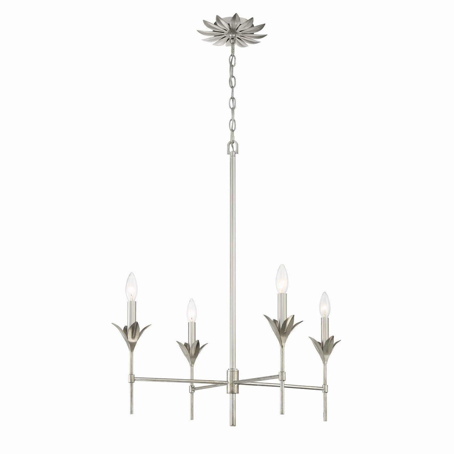 Crystorama - 534-SA - Four Light Chandelier - Broche - Antique Silver