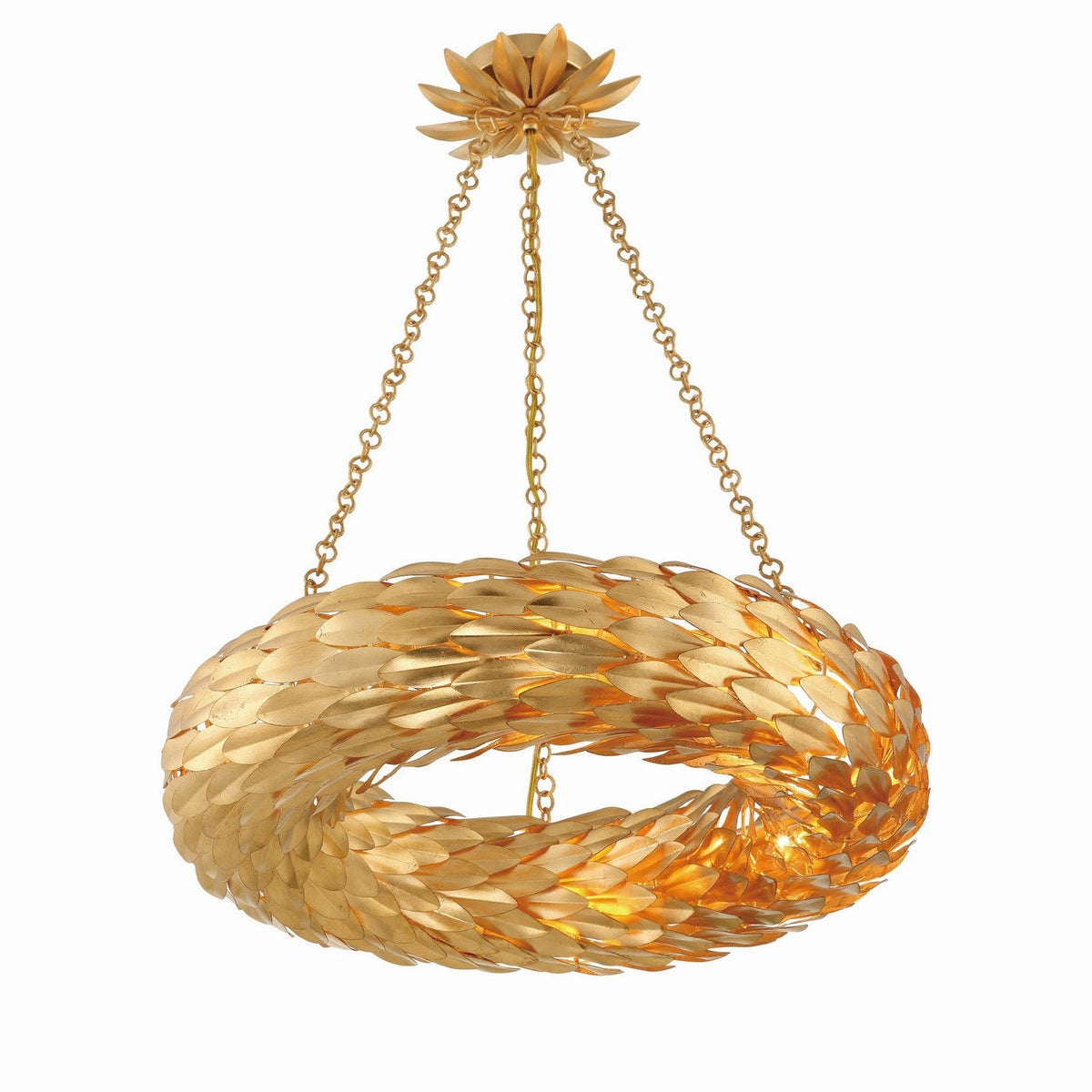 Crystorama - 536-GA_CEILING - Six Light Semi Flush Mount - Broche - Antique Gold
