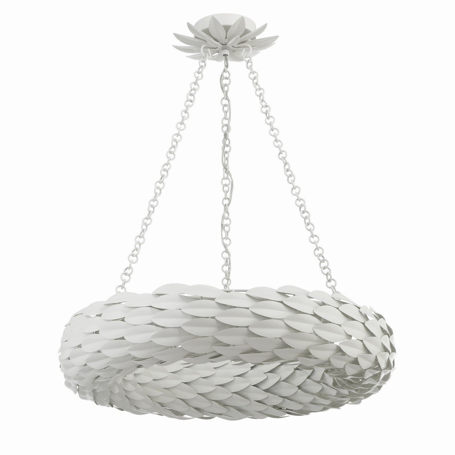Crystorama - 536-MT - Six Light Pendant - Broche - Matte White