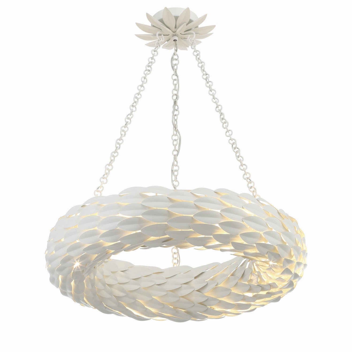 Crystorama - 536-MT - Six Light Pendant - Broche - Matte White