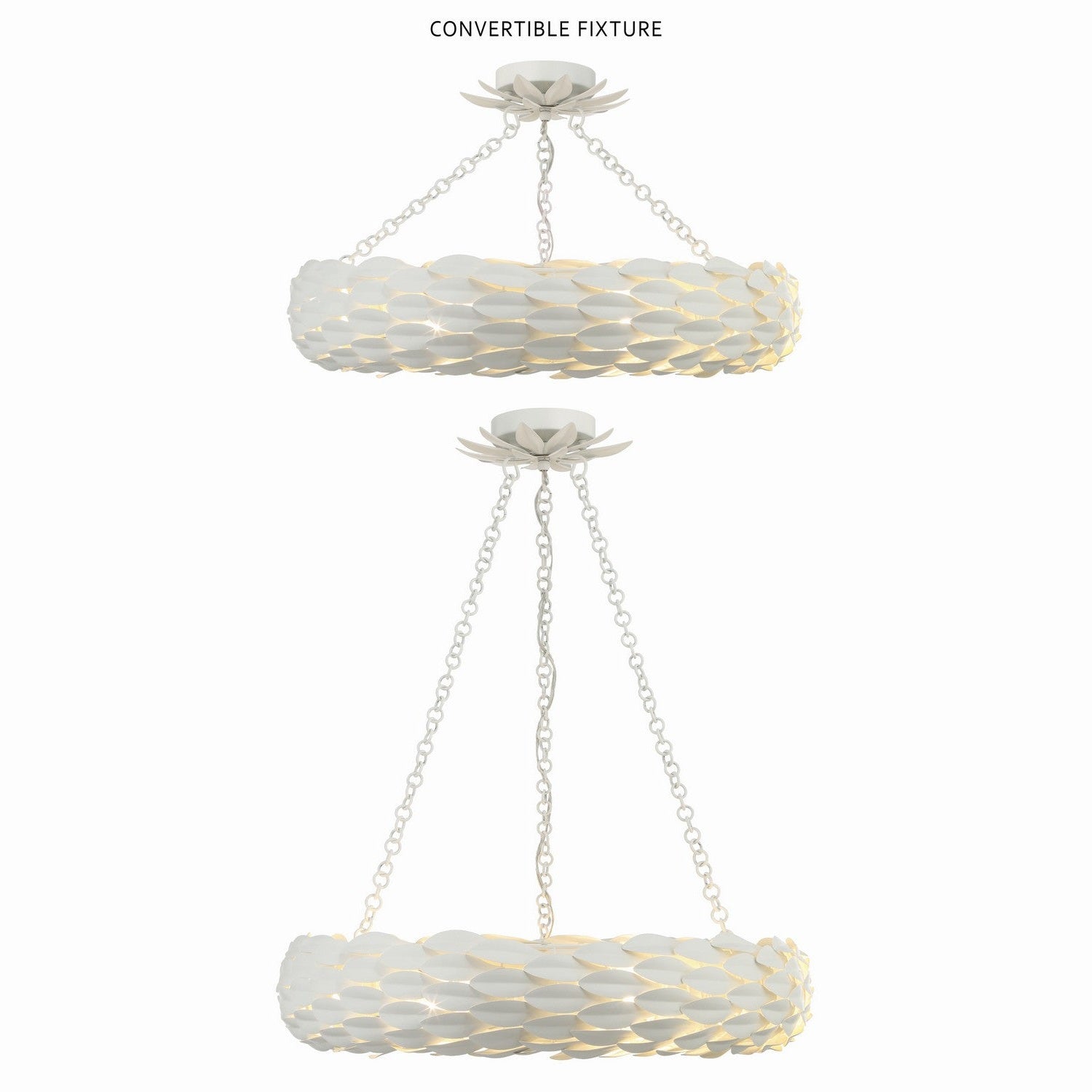 Crystorama - 536-MT - Six Light Pendant - Broche - Matte White