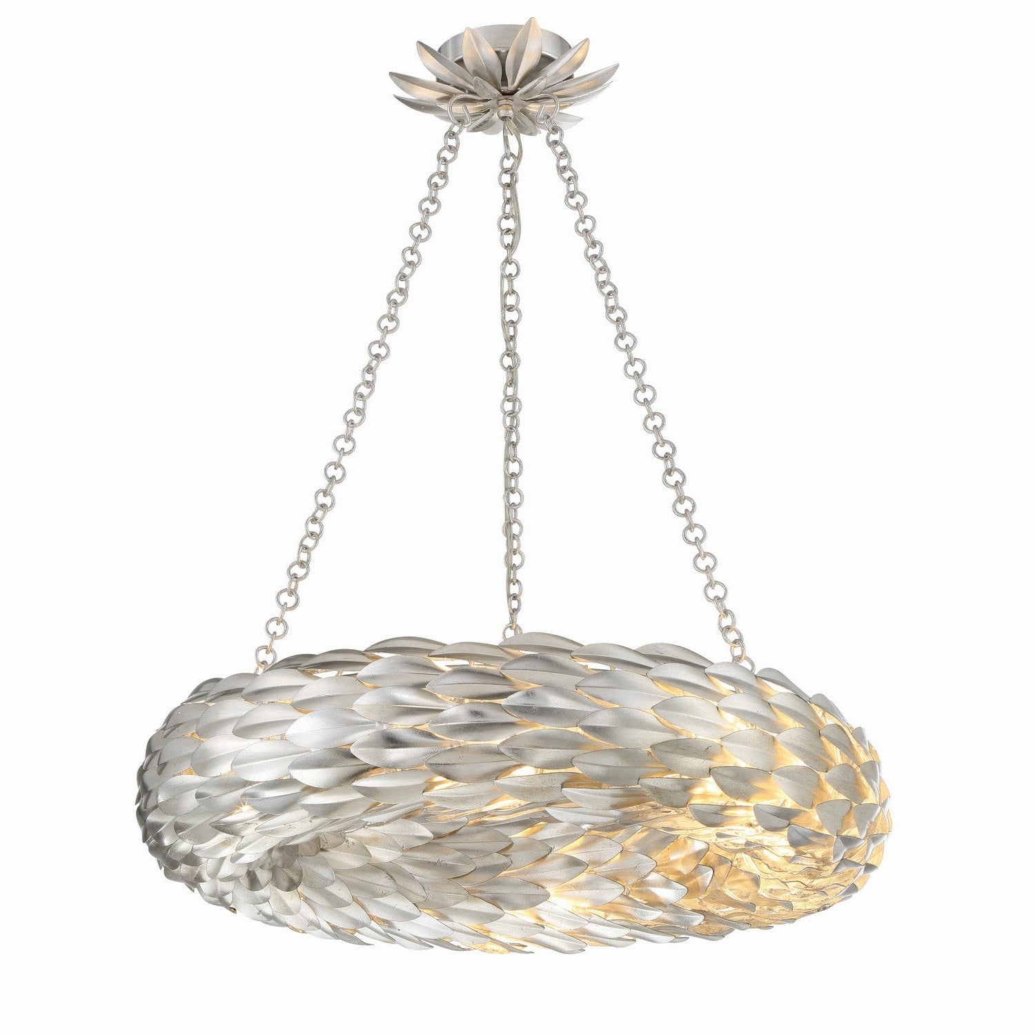 Crystorama - 536-SA - Six Light Pendant - Broche - Antique Silver