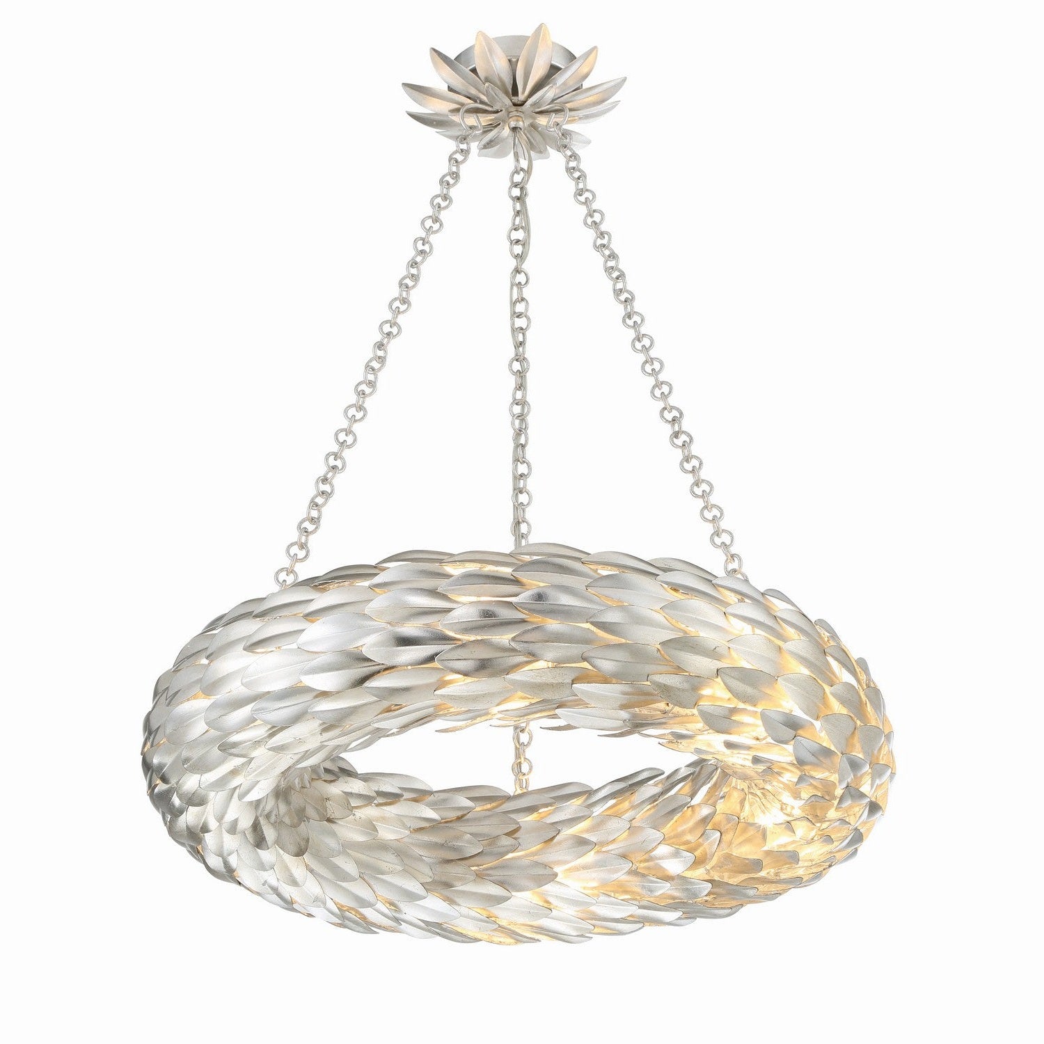 Crystorama - 536-SA - Six Light Pendant - Broche - Antique Silver