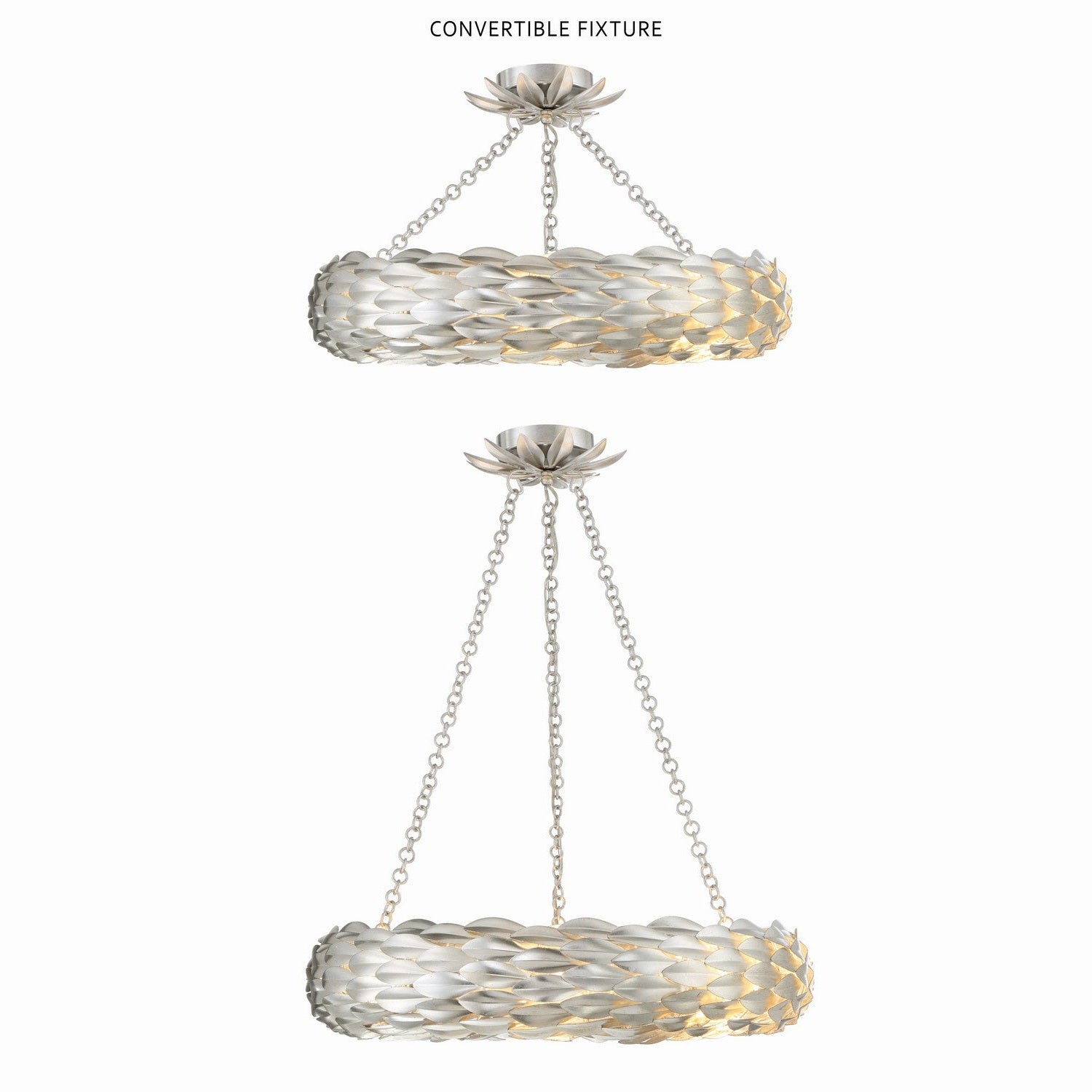 Crystorama - 536-SA - Six Light Pendant - Broche - Antique Silver