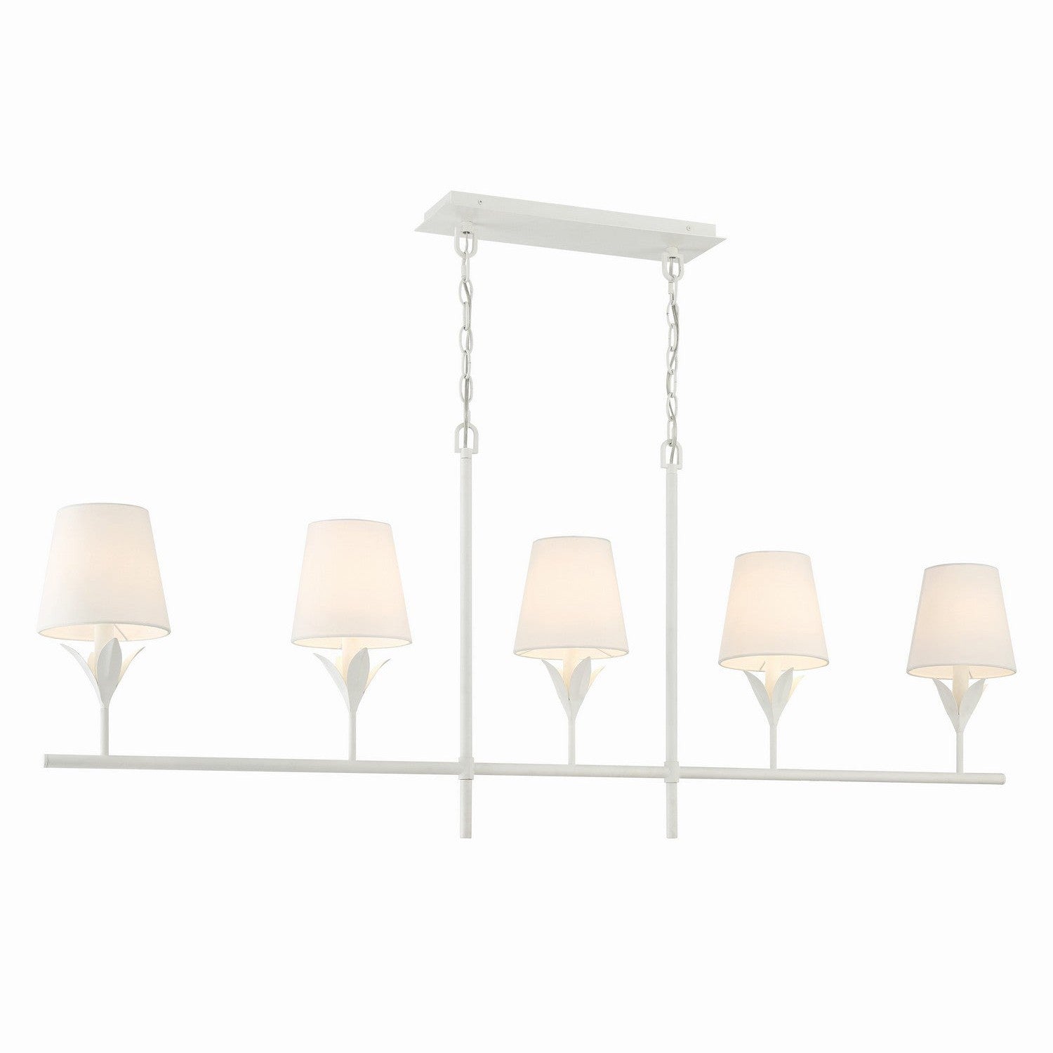 Crystorama - 537-MT - Five Light Chandelier - Broche - Matte White