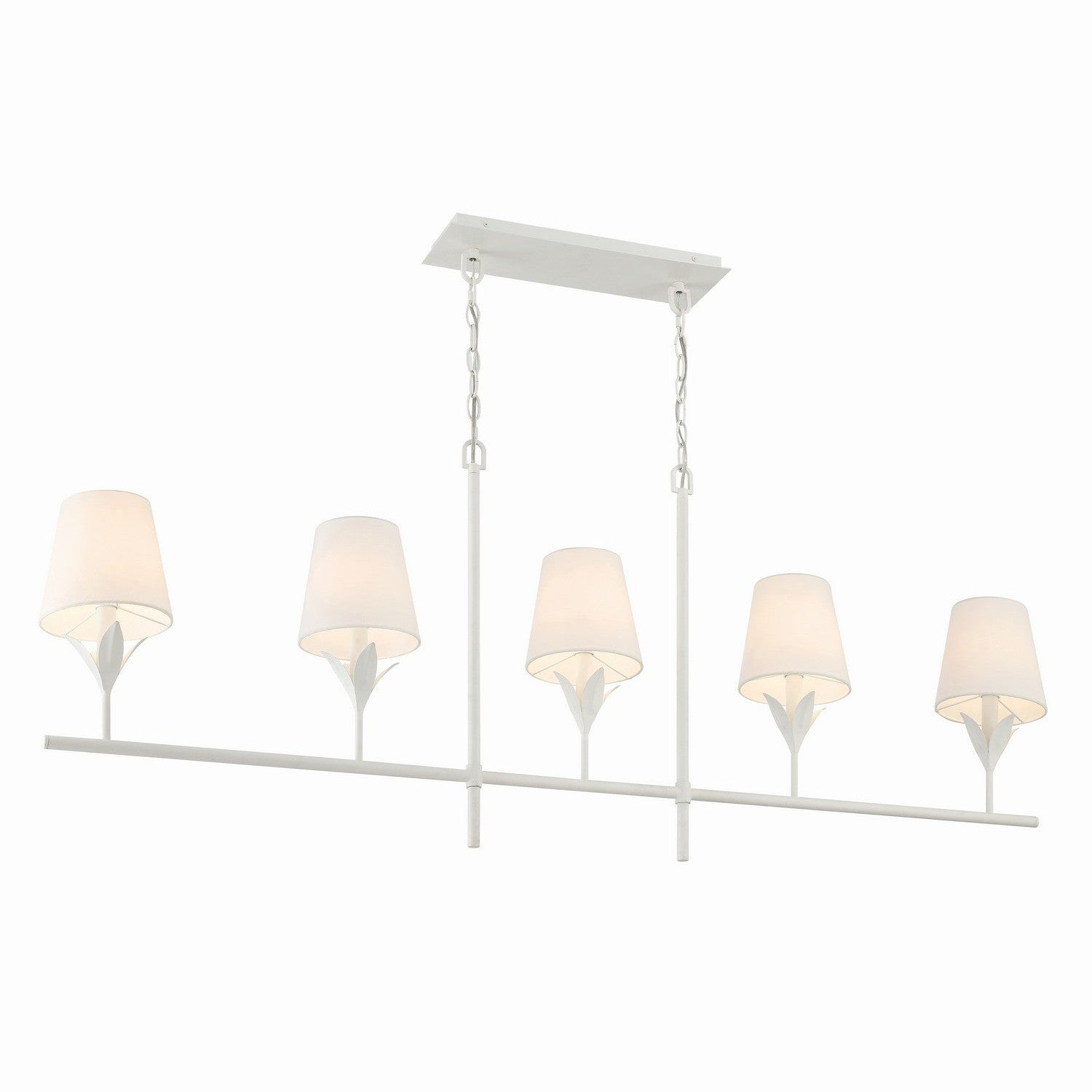 Crystorama - 537-MT - Five Light Chandelier - Broche - Matte White